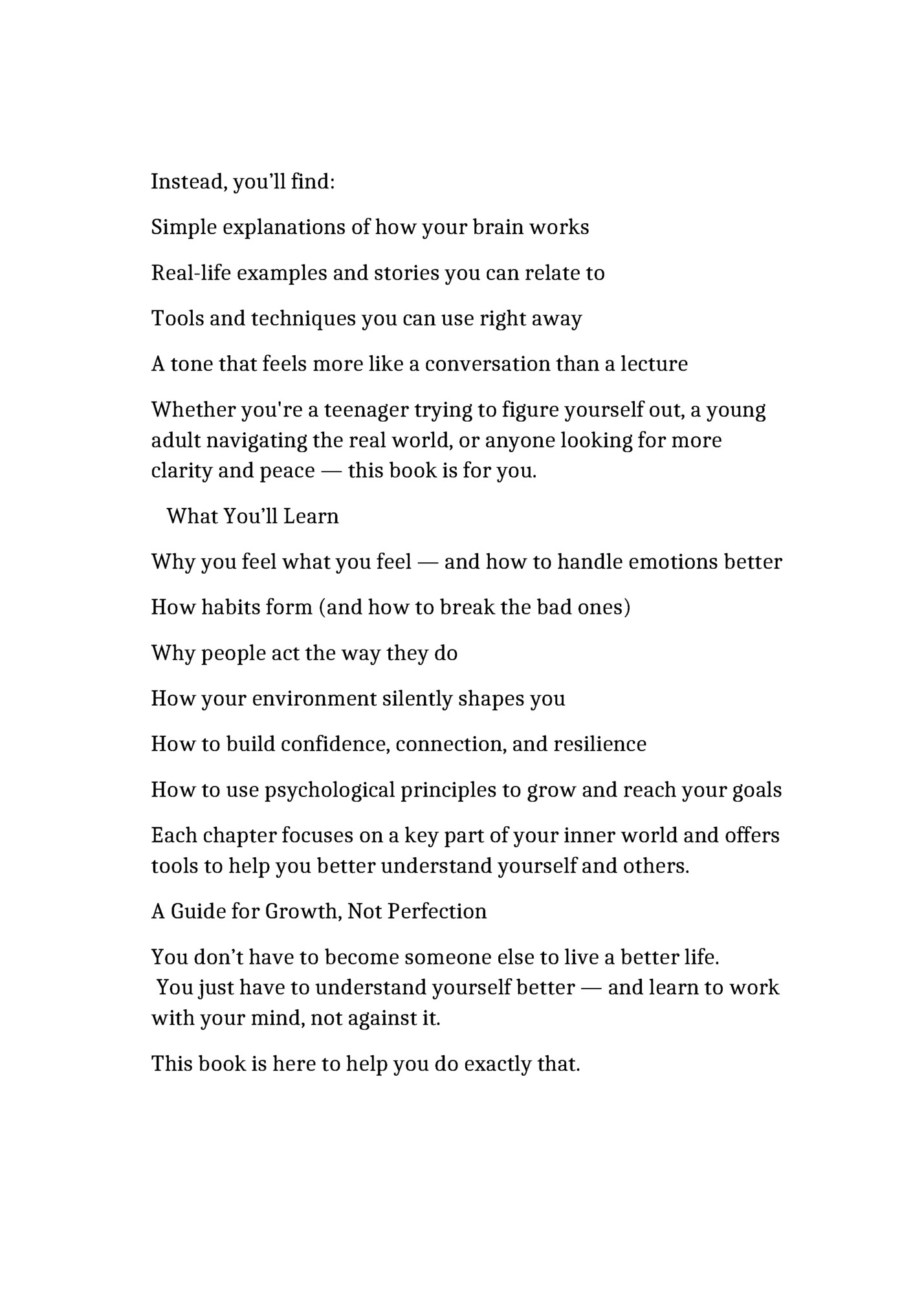 Instead, you’ll find: