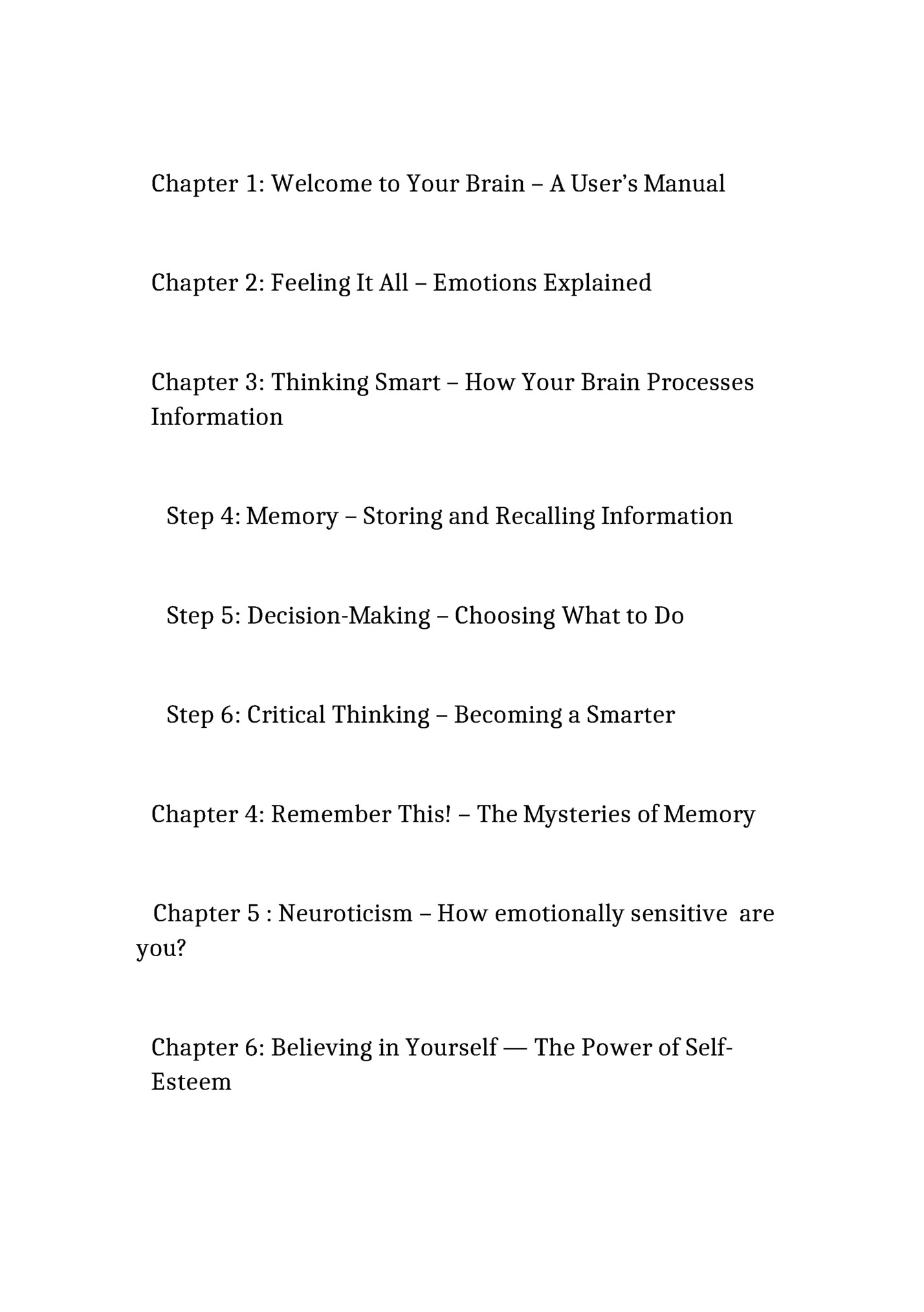 Chapter 1: Welcome to Your Brain – A User’s Manual
