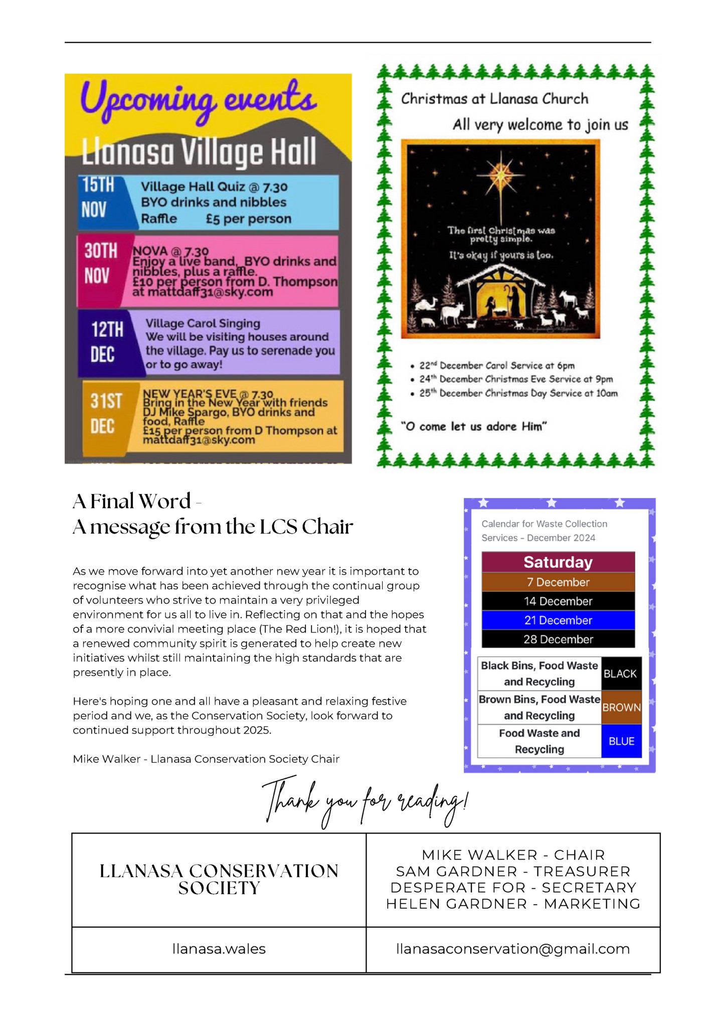 A Final Word A message from the LCS Chair