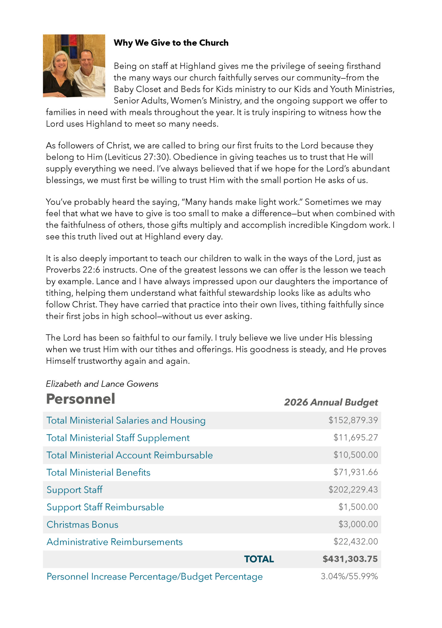 Why We Give to the Church