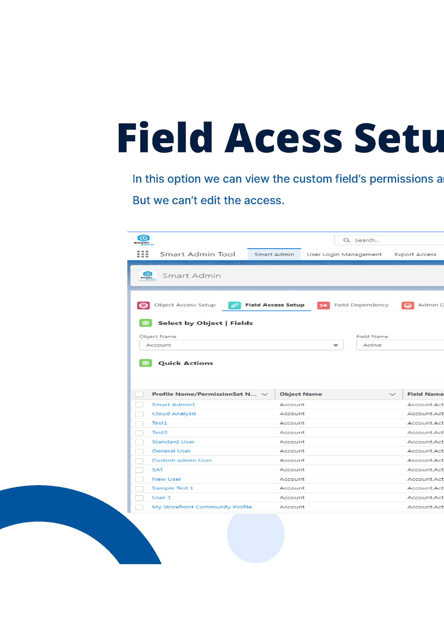 Field Acess Setup