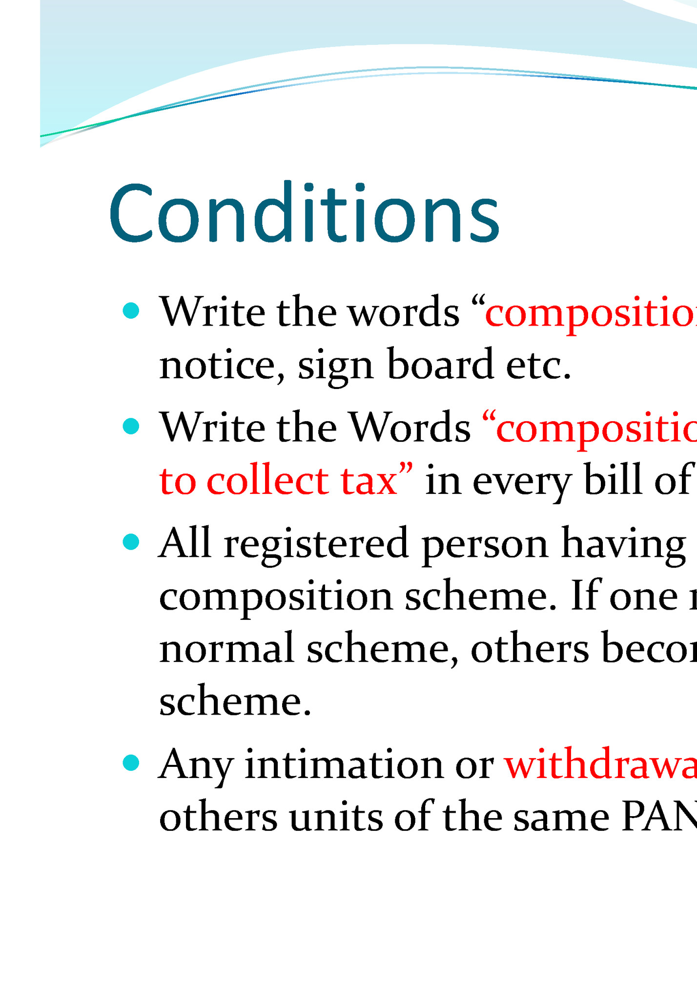 Conditions