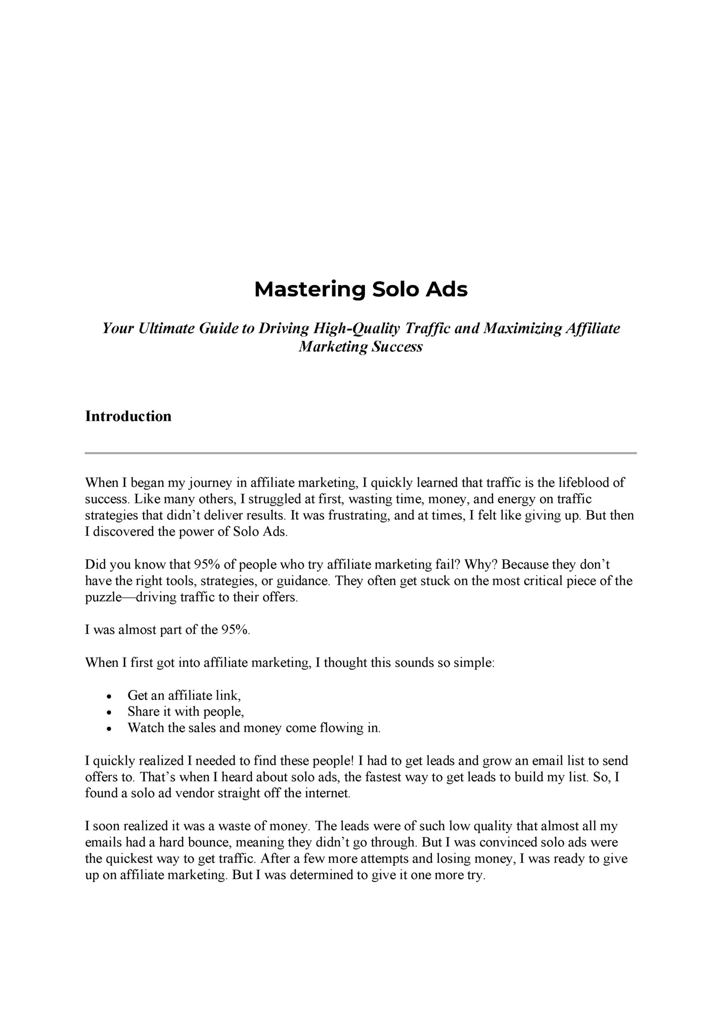 Mastering Solo Ads