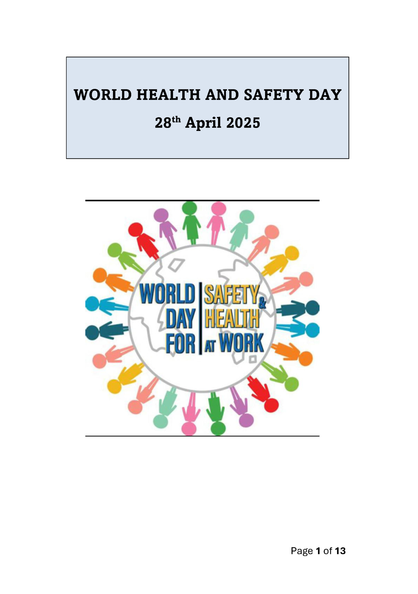 WORLD HEALTH AND SAFETY DAY