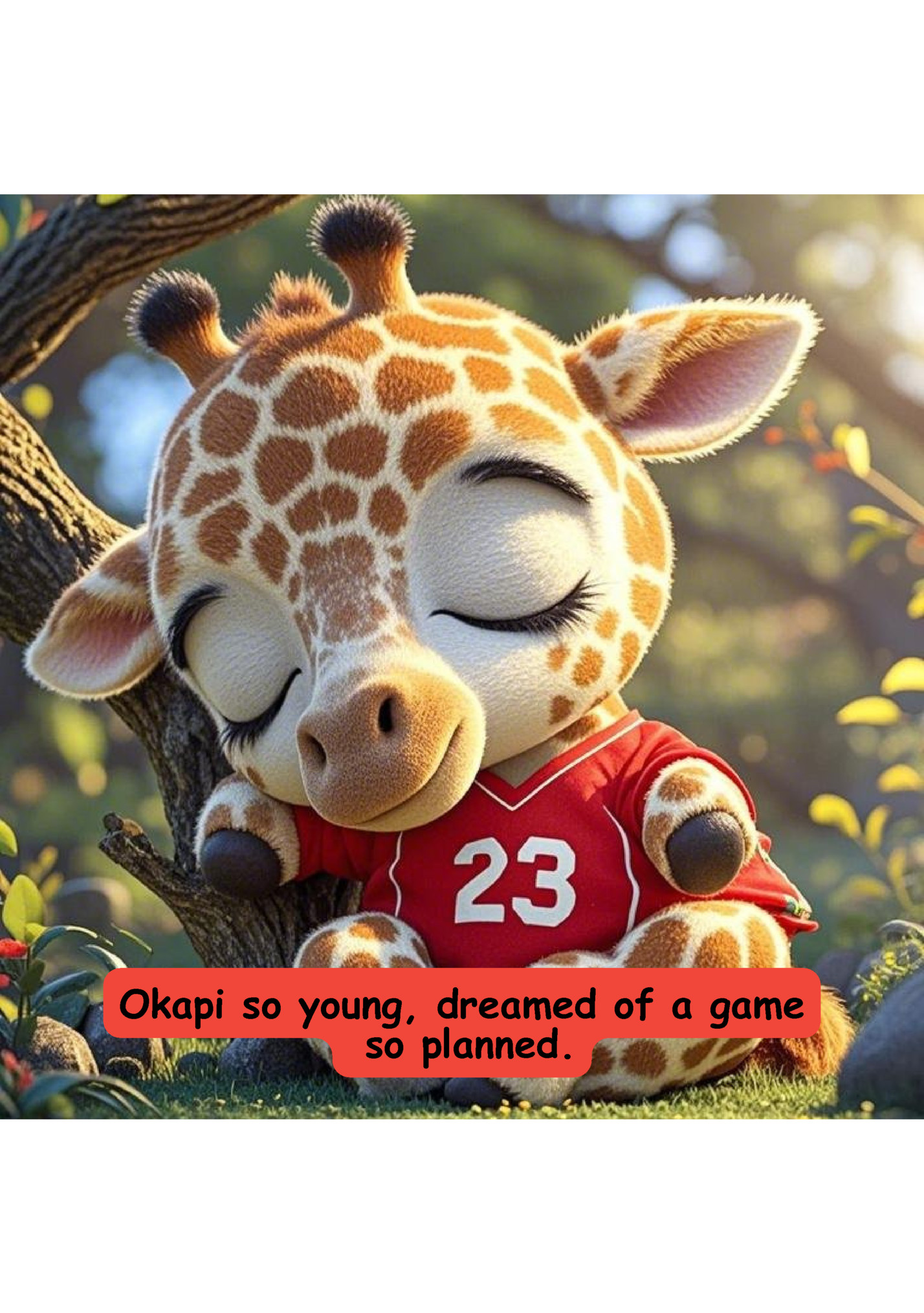 Okapi so young, dreamed of a game Okapi so young, dreamed of a game