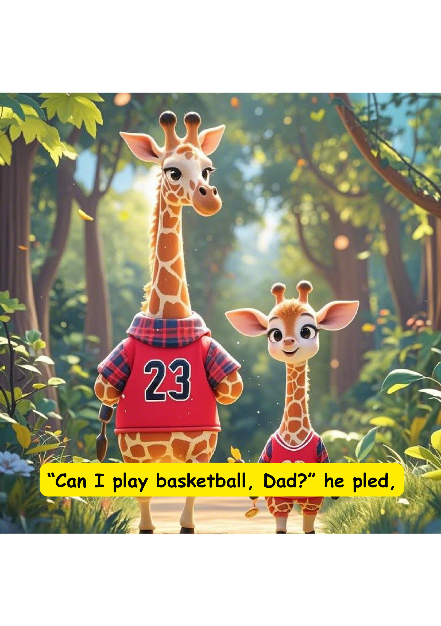 “Can I play basketball, Dad?” he pled, “Can I play basketball, Dad?” he pled,