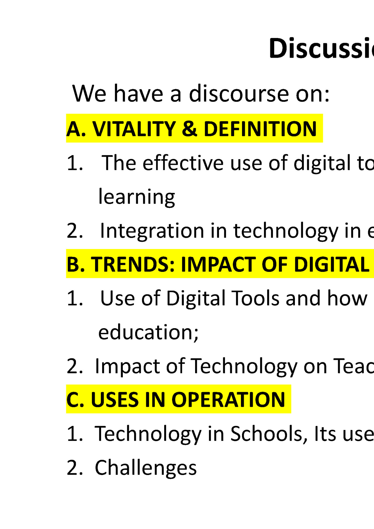 Discussion Outline