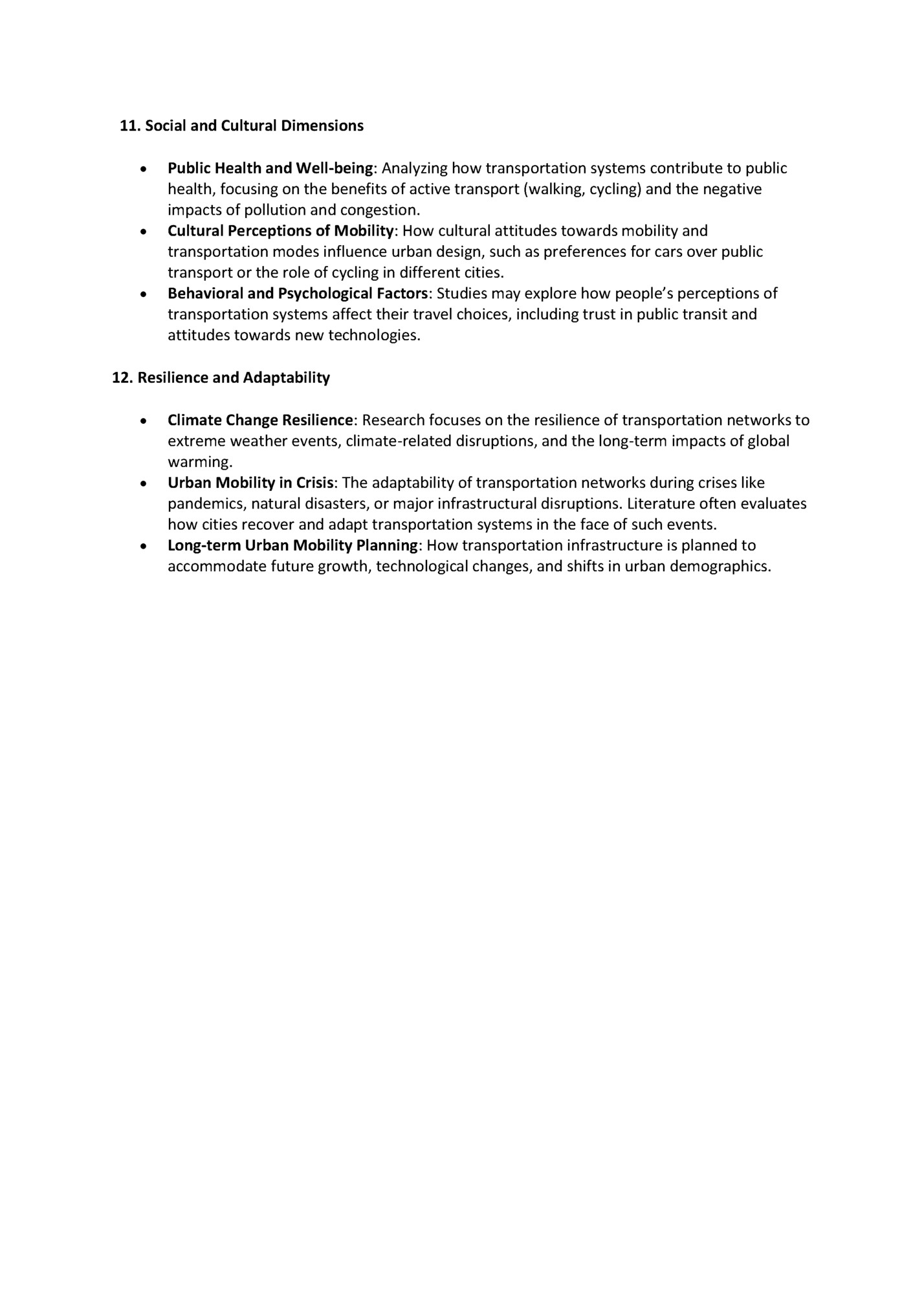 11. Social and Cultural Dimensions
