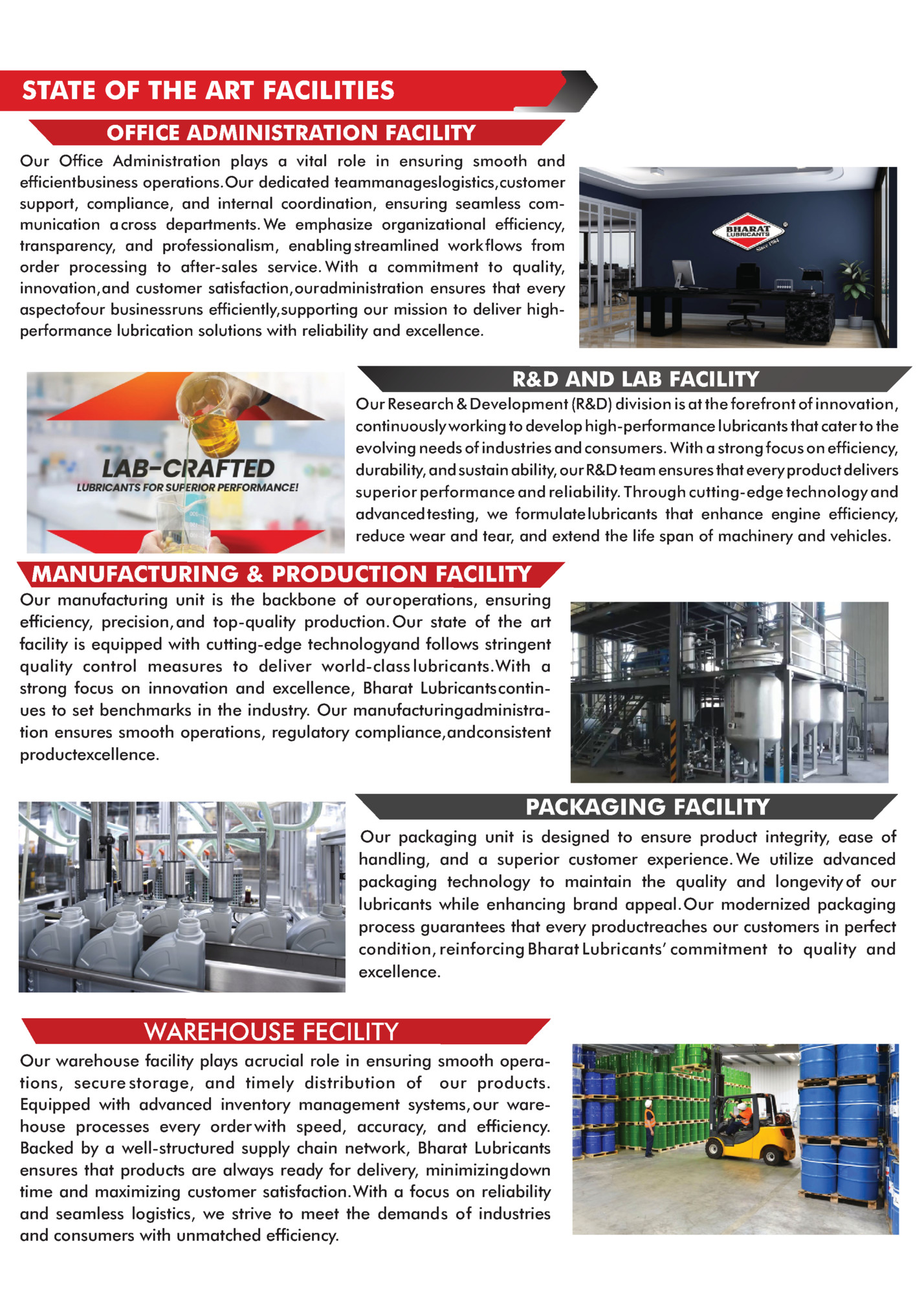 STATE OF THE ART FACILITIES