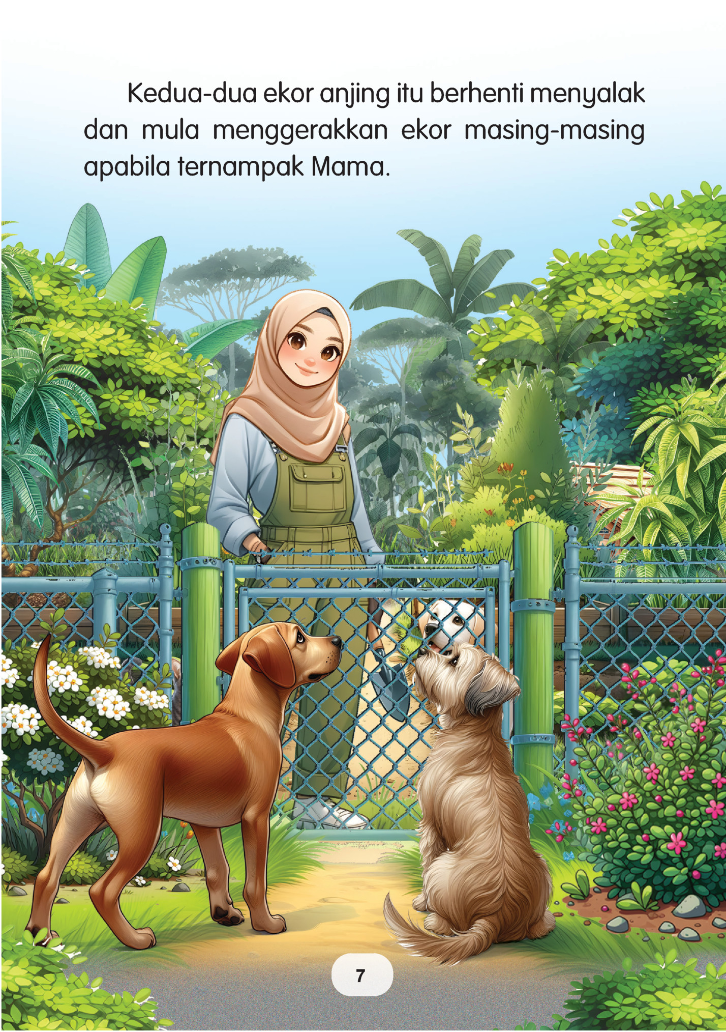 	 Kedua-dua ekor anjing itu berhenti menyalak