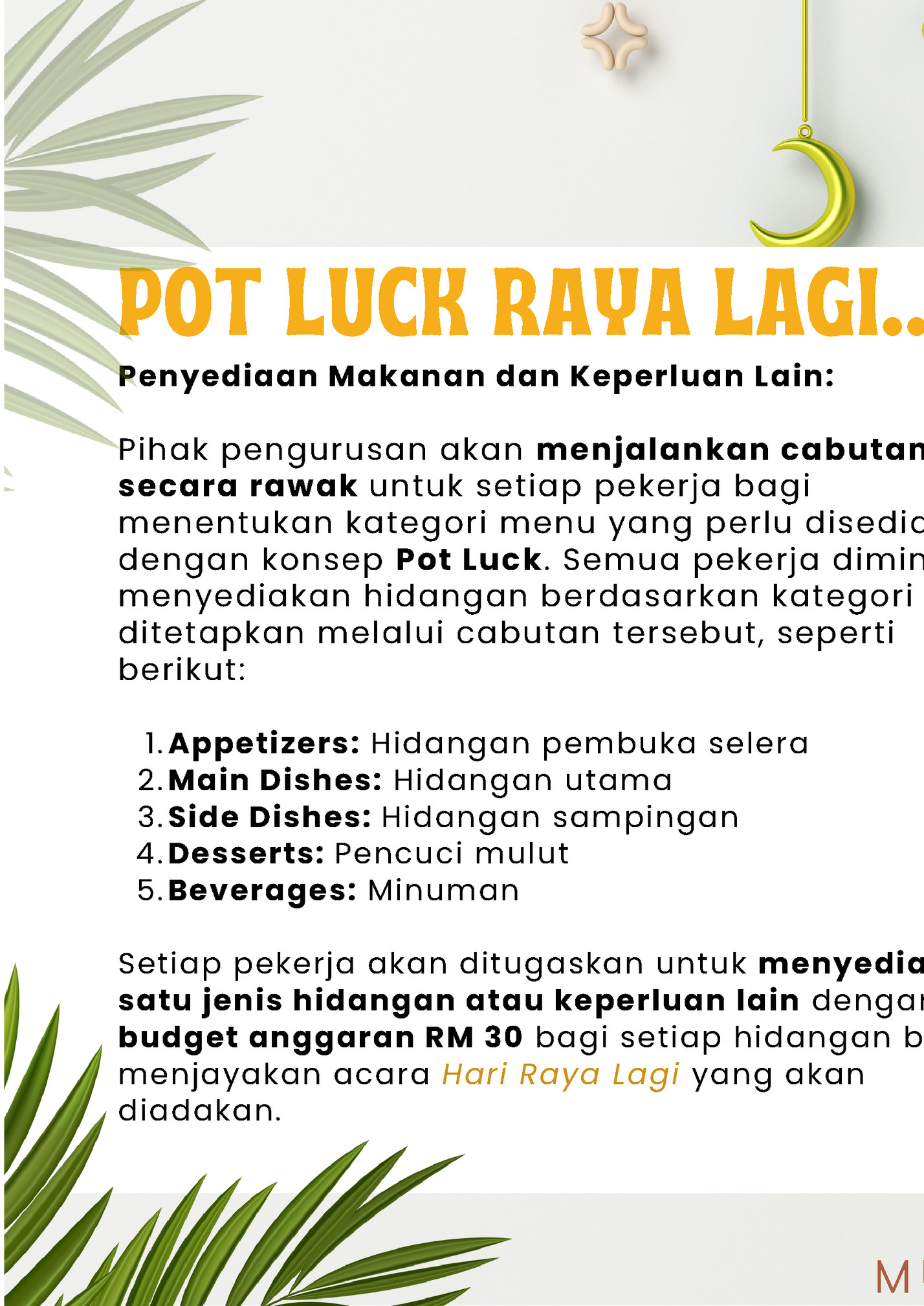 POT LUCK RAYA LAGI....