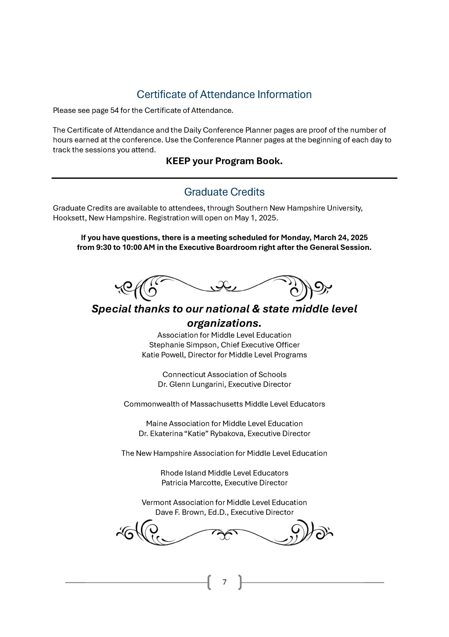 Certiﬁcate of Attendance Information
