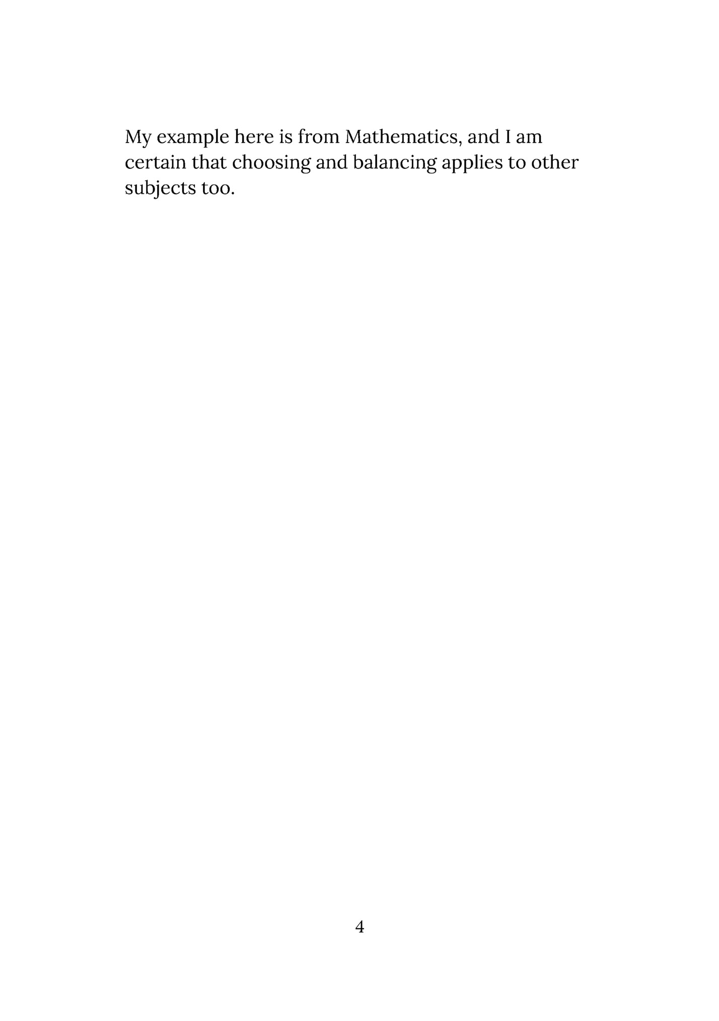 My example here is from Mathematics, and I am