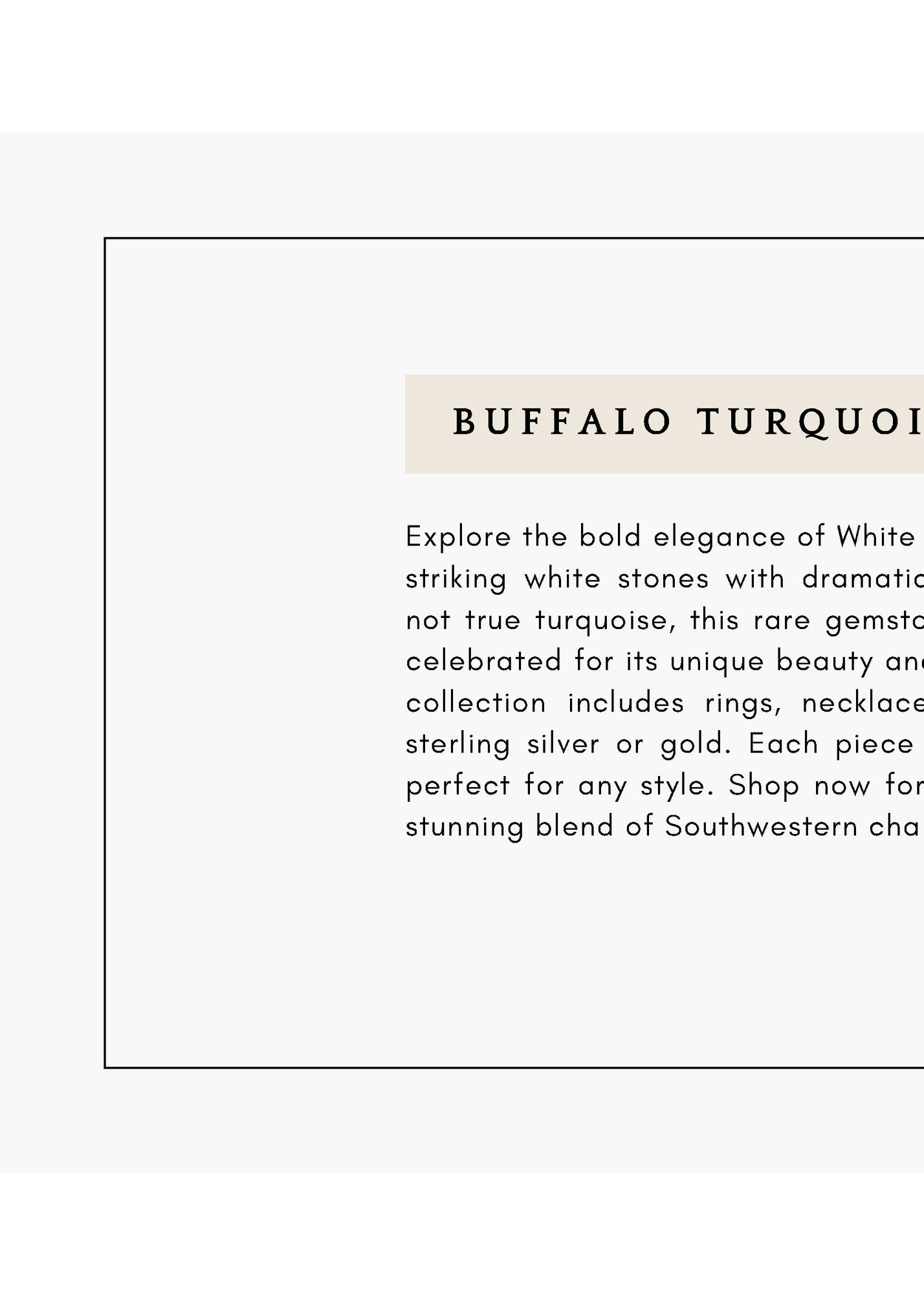 BUFFALO TURQUOISE JEWELRY