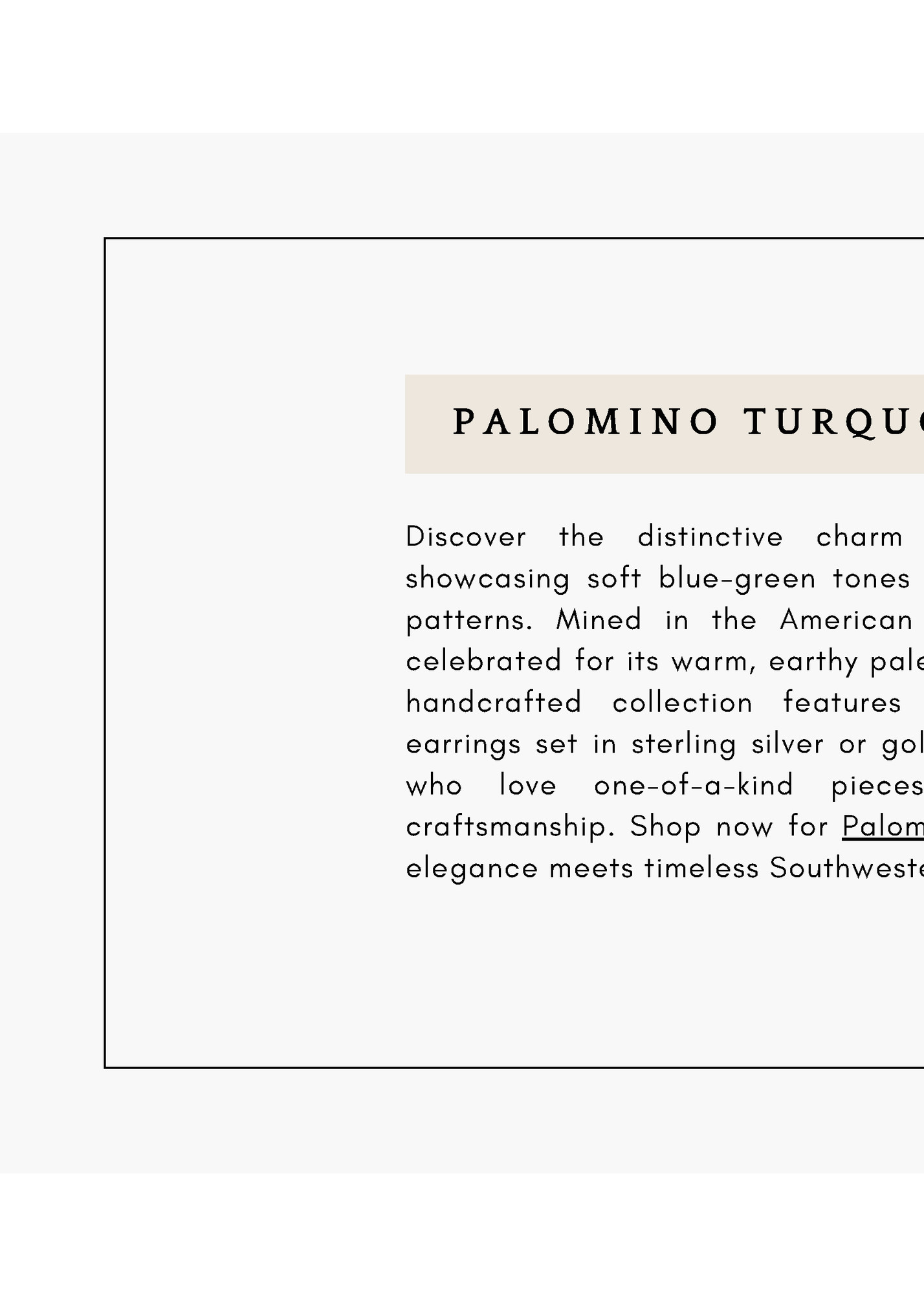 PALOMINO TURQUOISE JEWELRY