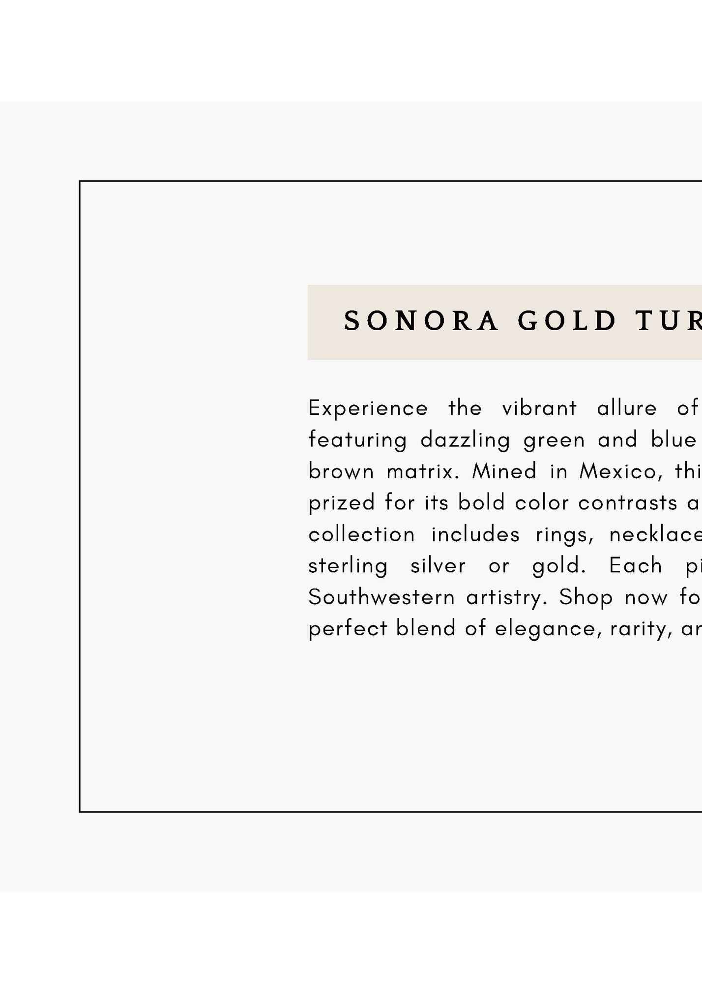 SONORA GOLD TURQUOISE JEWELRY
