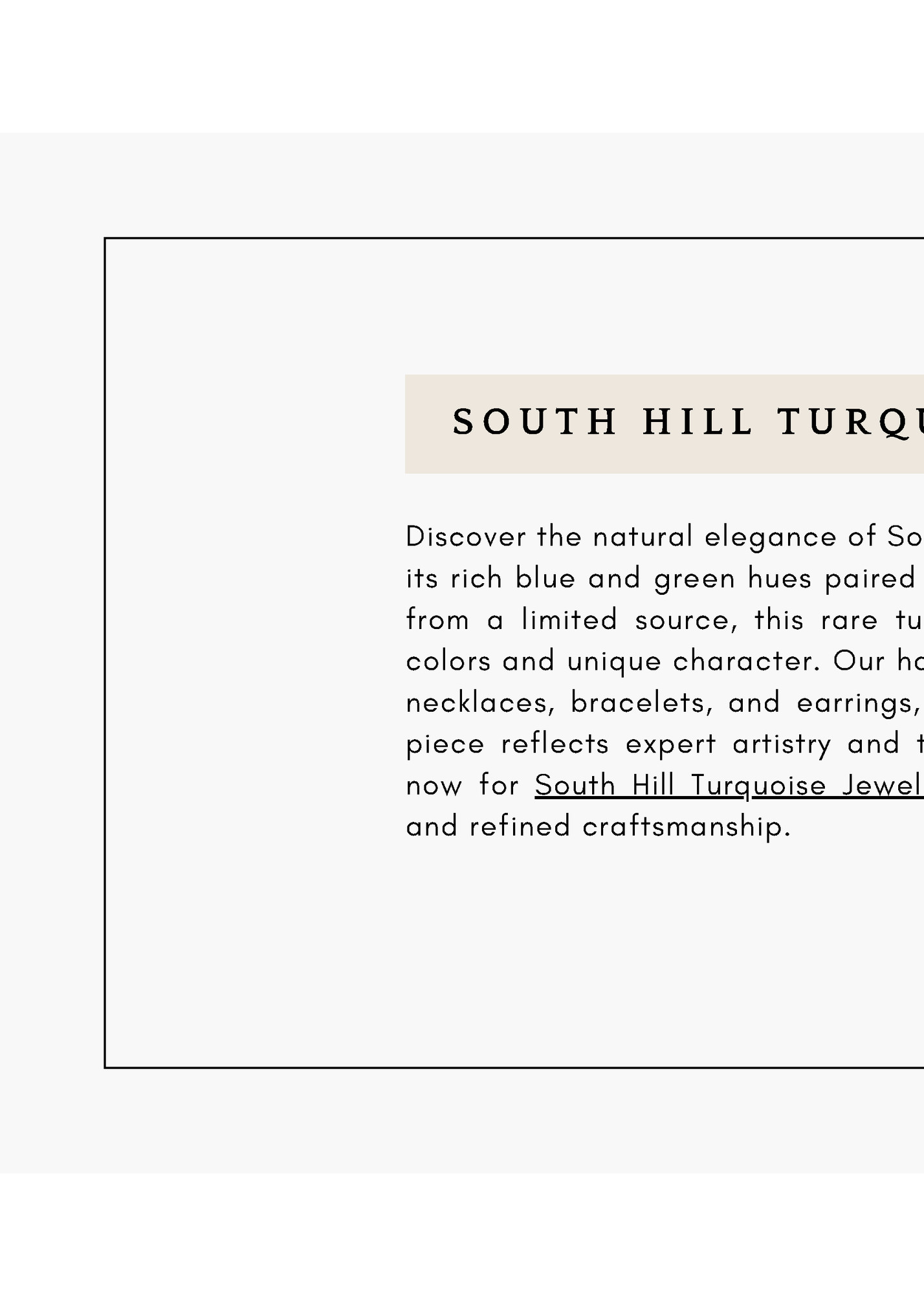SOUTH HILL TURQUOISE JEWELRY