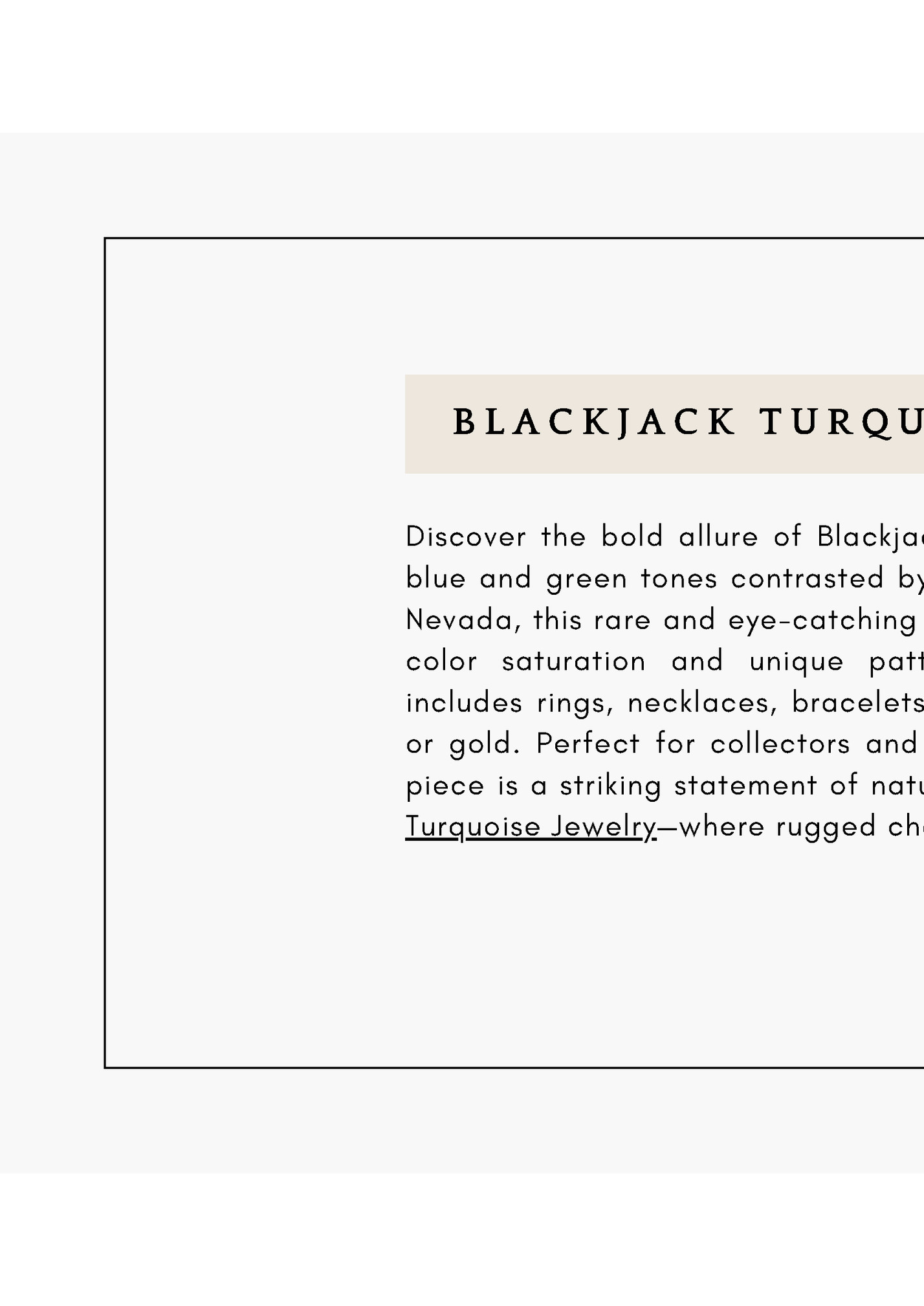 BLACKJACK TURQUOISE JEWELRY