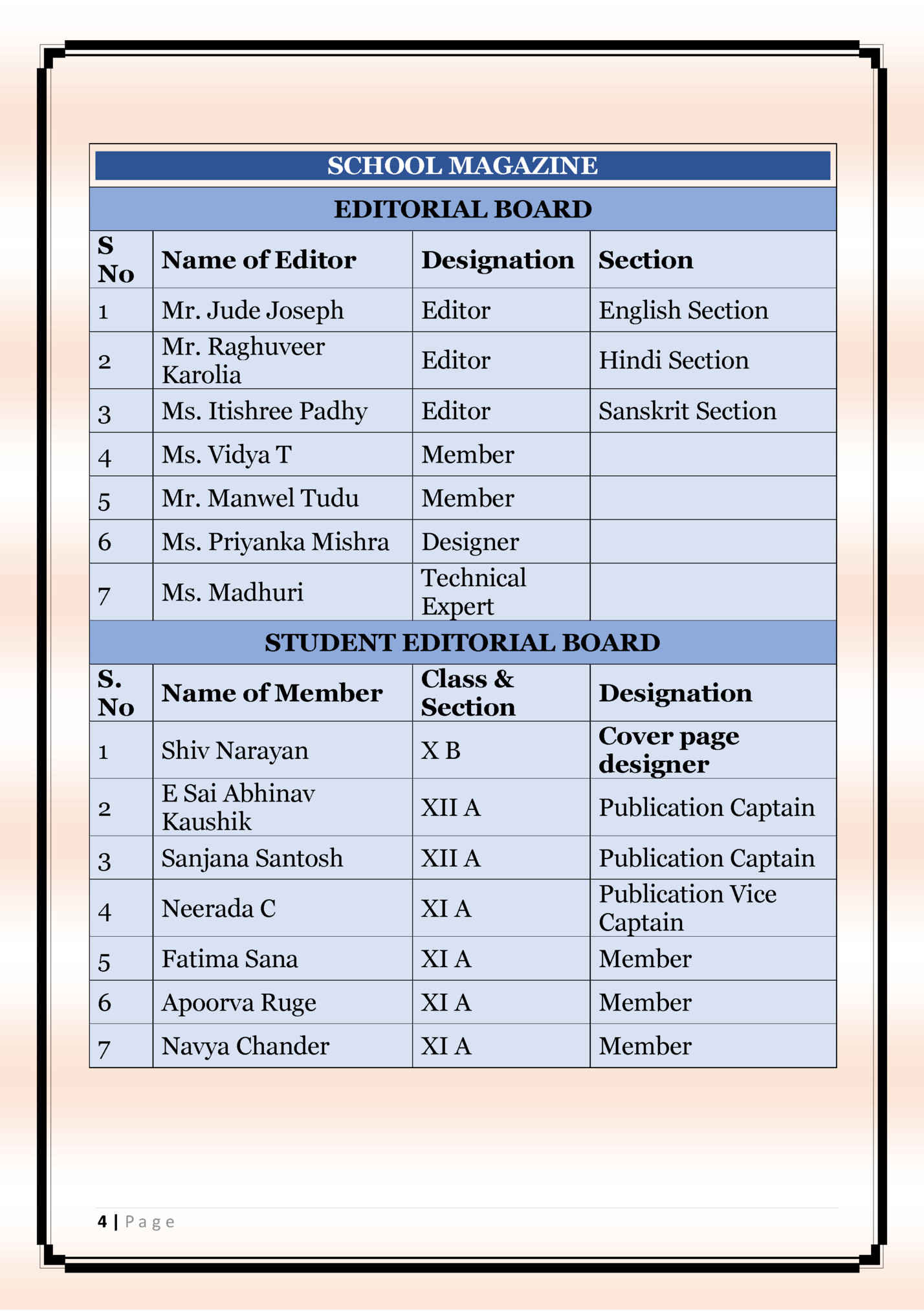 SCHOOL MAGAZINE SCHOOL MAGAZINE