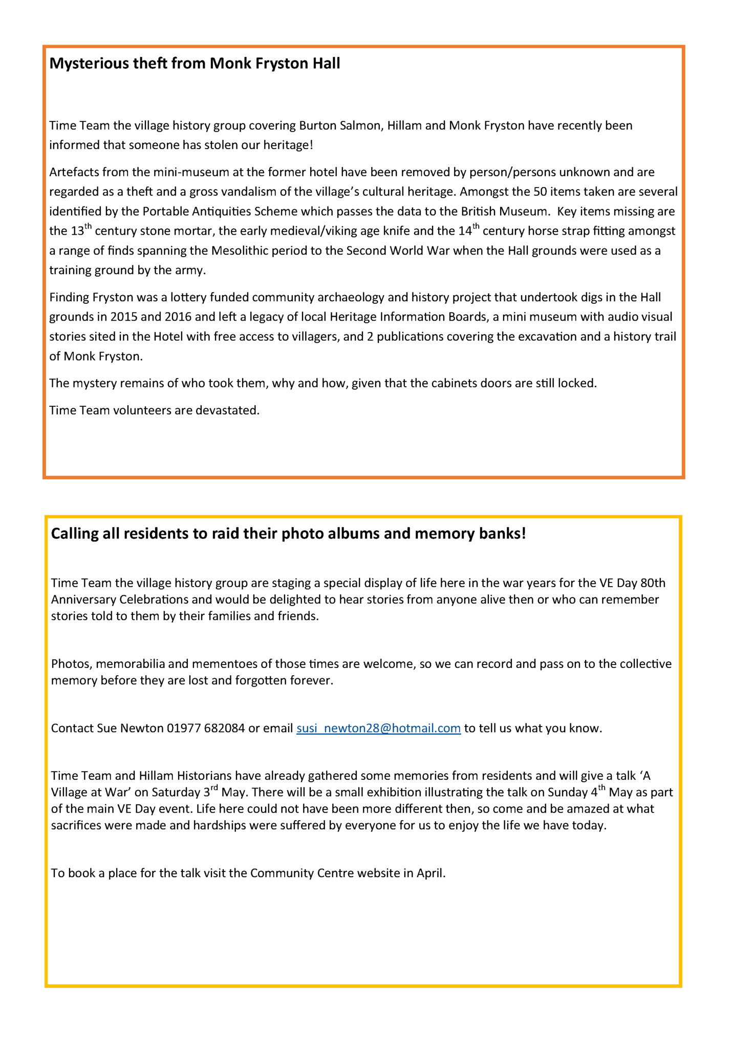 Mysterious theft from Monk Fryston Hall