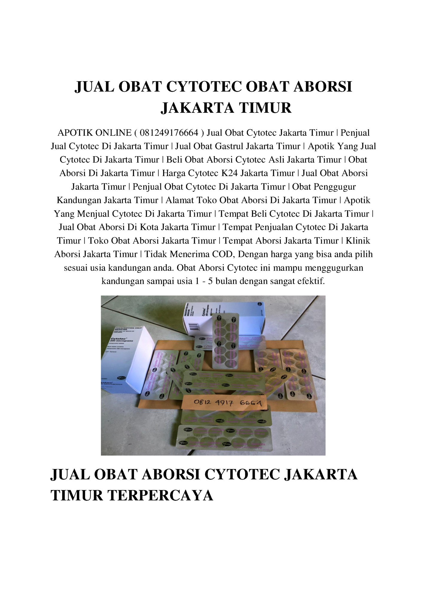 JUAL OBAT CYTOTEC OBAT ABORSI