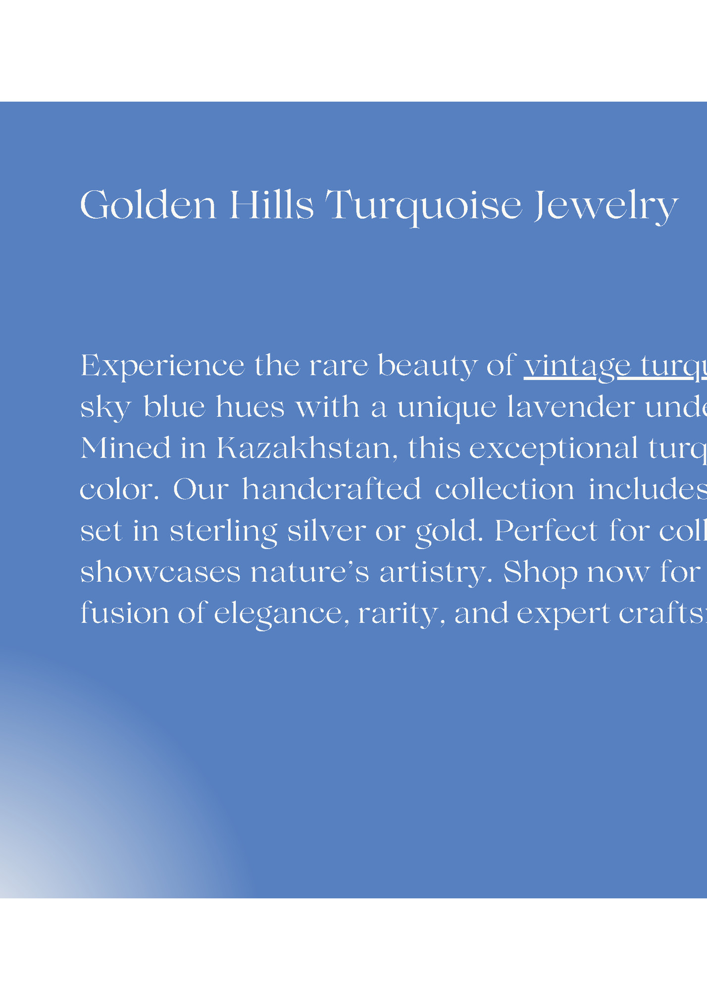 Golden Hills Turquoise Jewelry