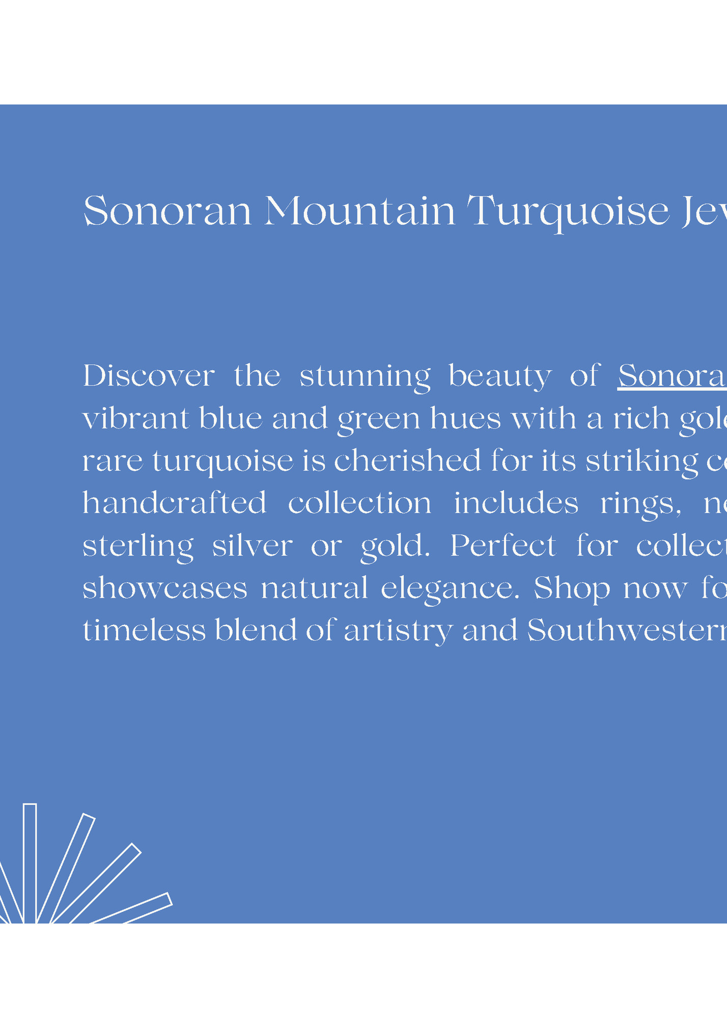 Sonoran Mountain Turquoise Jewelry