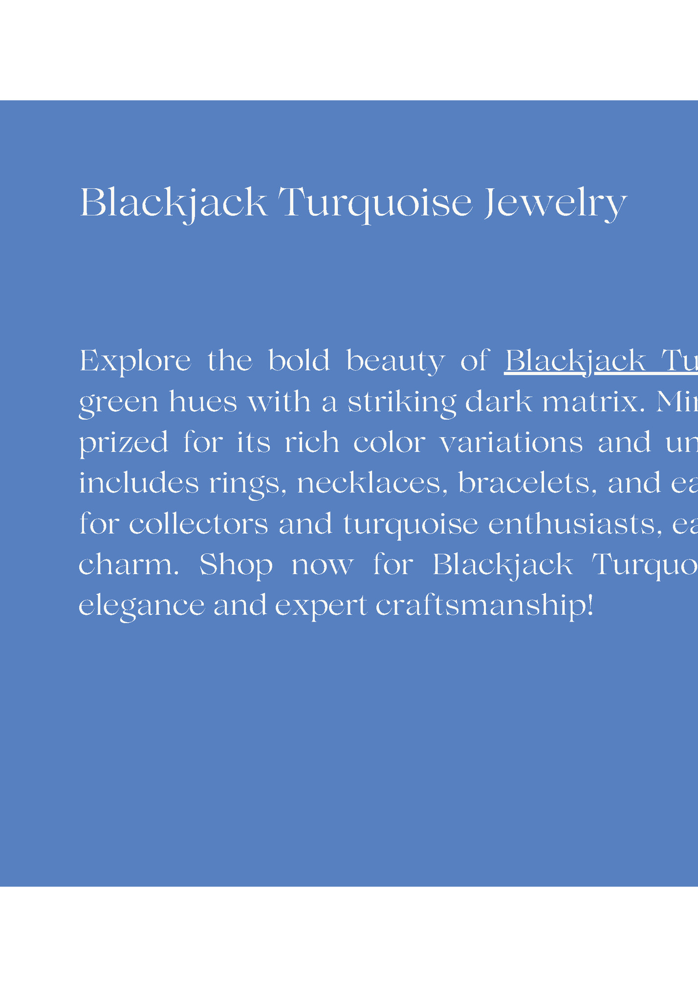 Blackjack Turquoise Jewelry
