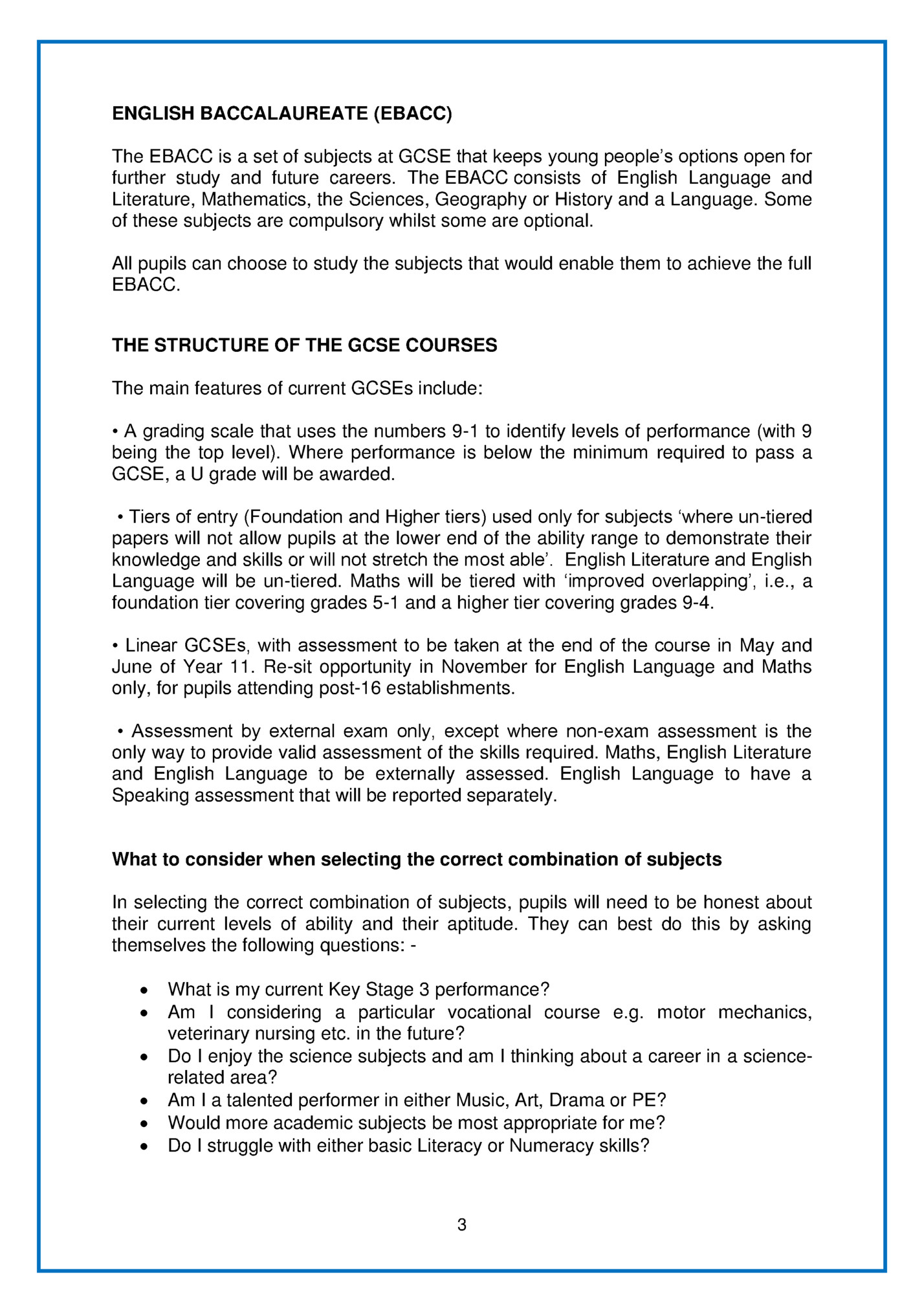 ENGLISH BACCALAUREATE (EBACC)