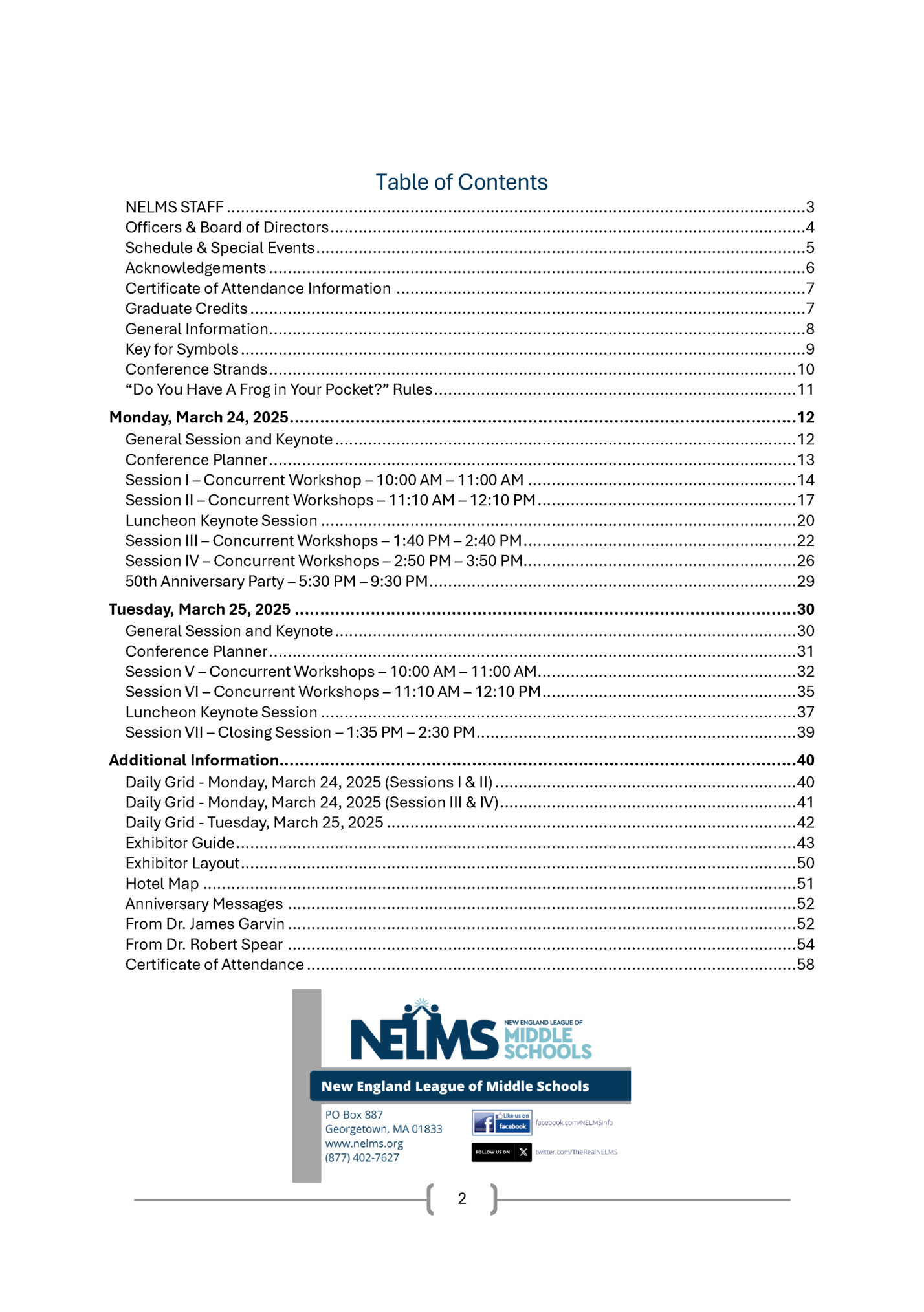 Table of Contents