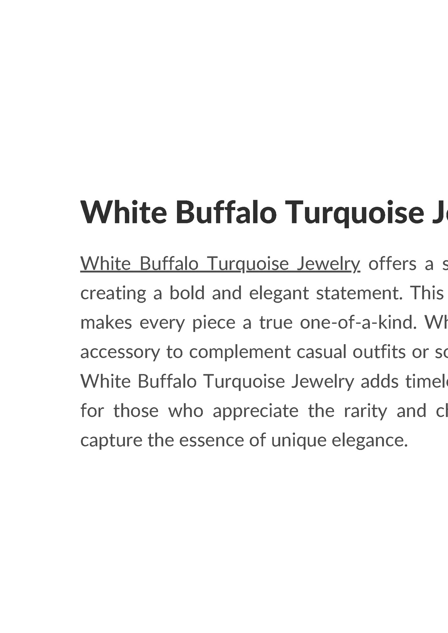 White Buffalo Turquoise Jewelry