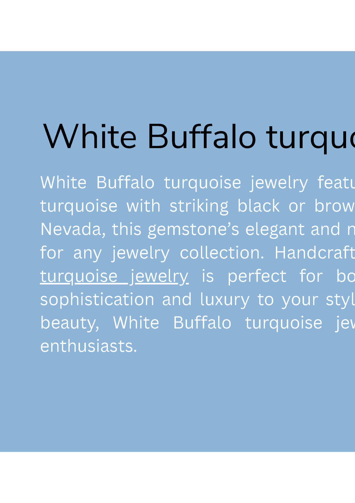 White Buffalo turquoise jewelry