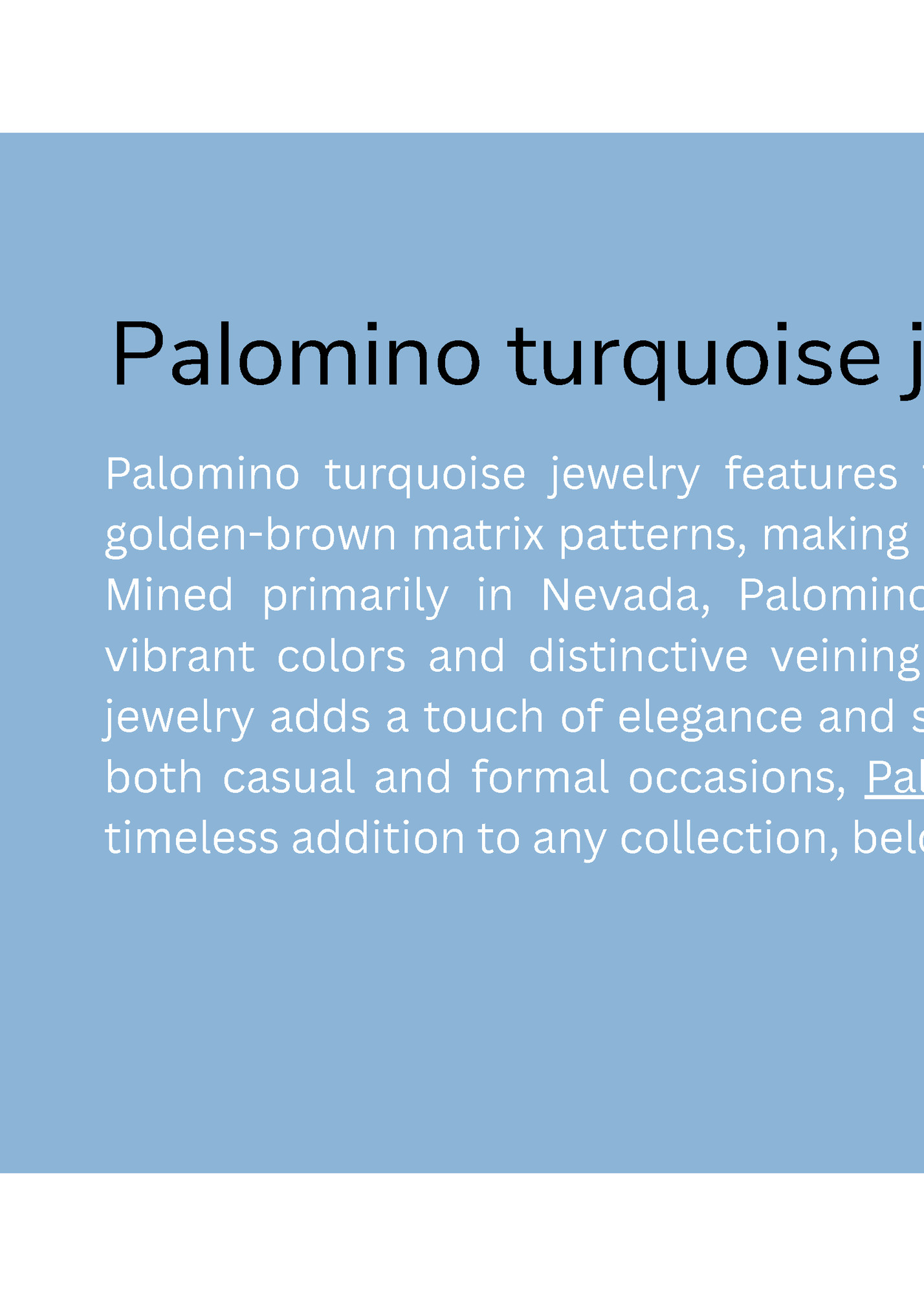 Palomino turquoise jewelry