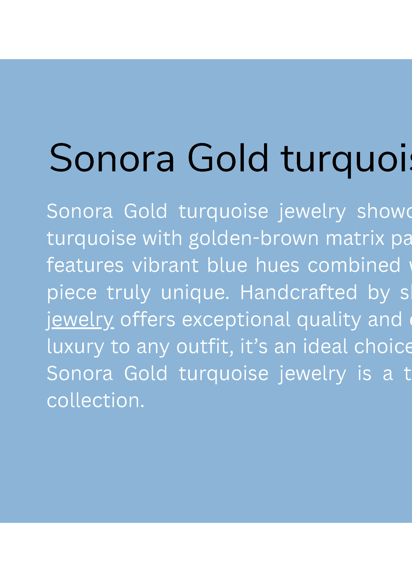 Sonora Gold turquoise jewelry