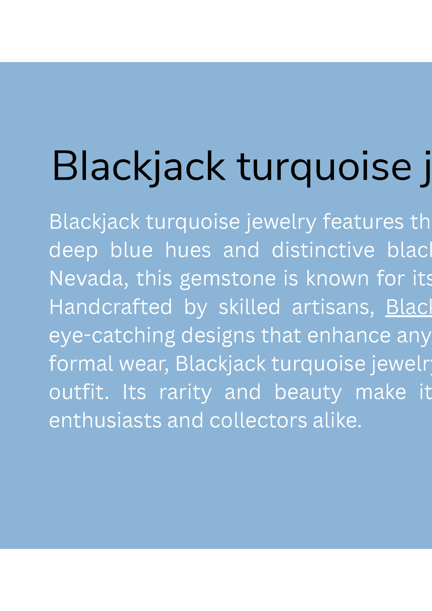 Blackjack turquoise jewelry