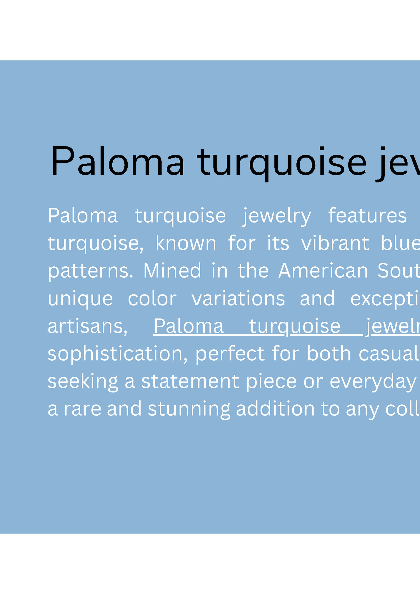 Paloma turquoise jewelry