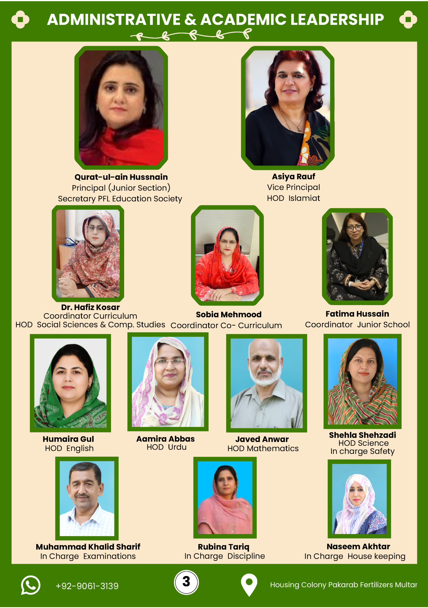 ADMINISTRATIVE & ACADEMIC LEADERSHIP ADMINISTRATIVE & ACADEMIC LEADERSHIP
