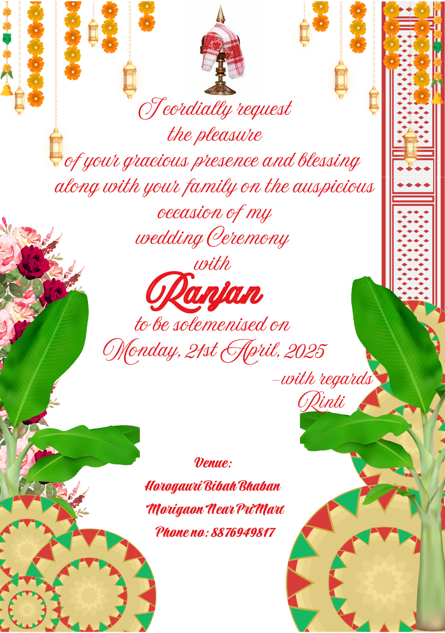 I cordially request