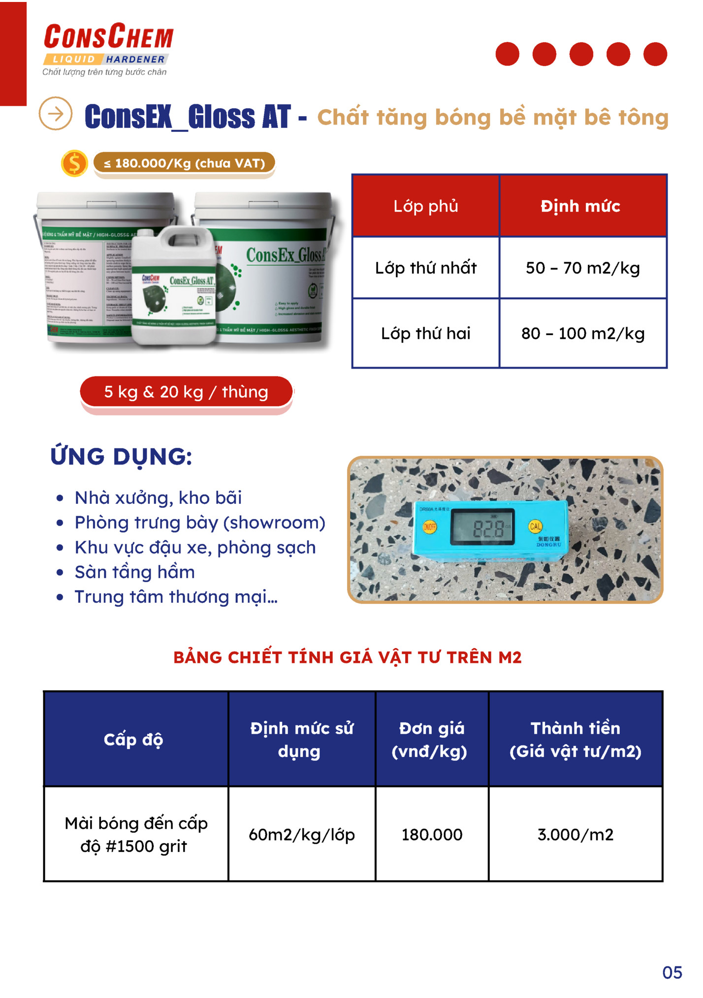 Chất tăng bóng bề mặt bê tông