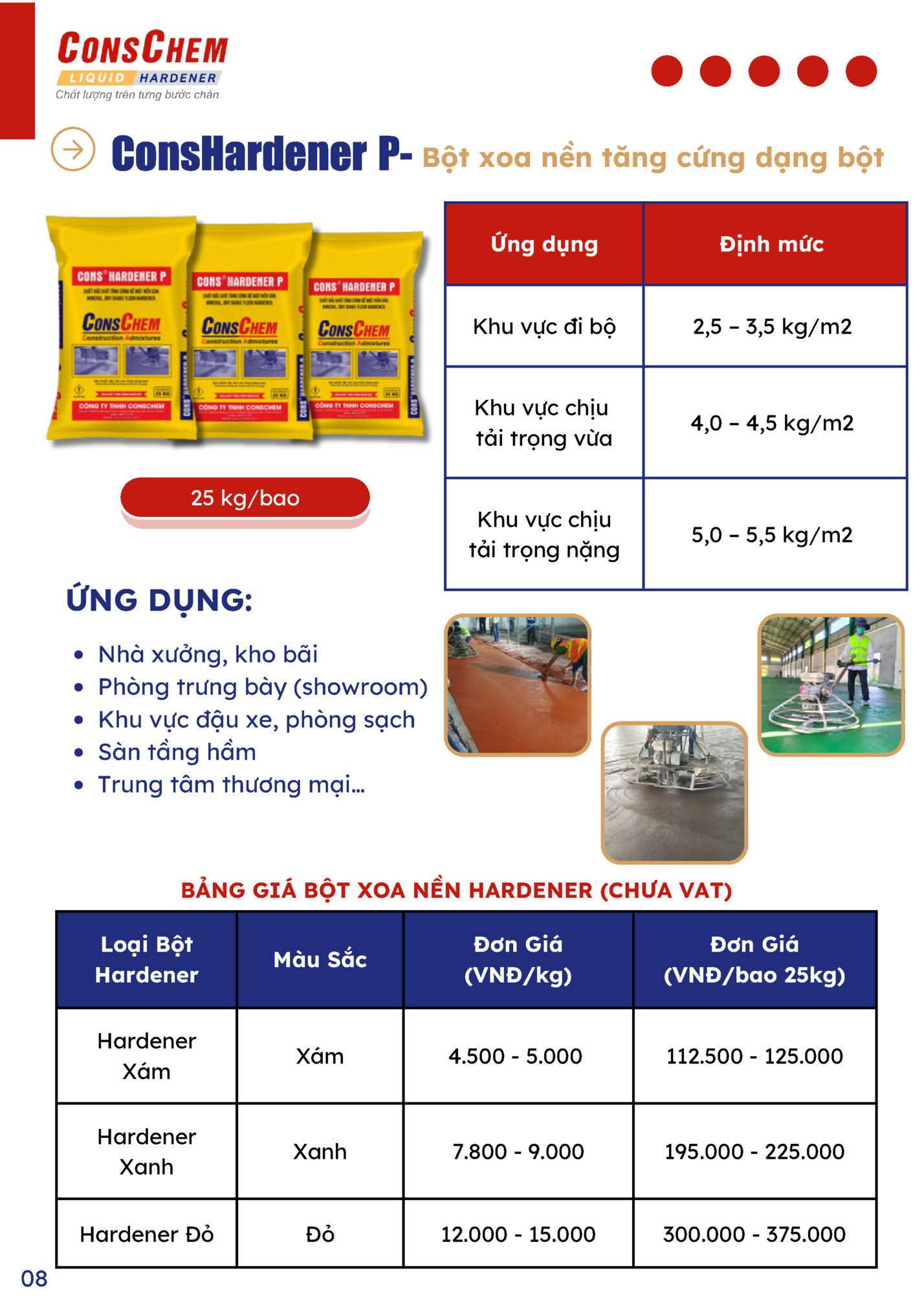 Bột xoa nền tăng cứng dạng bột
