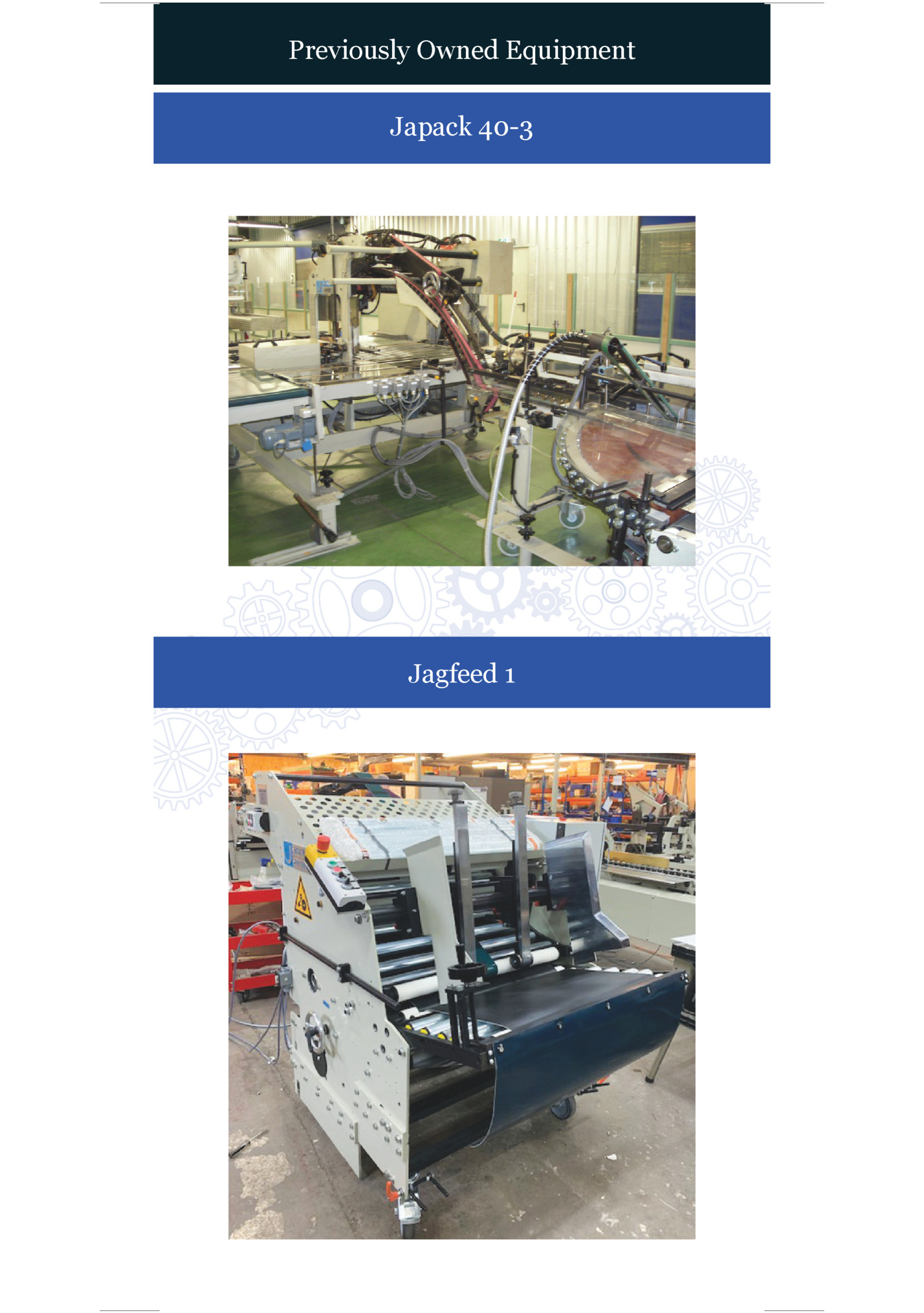 Previously Owned Equipment