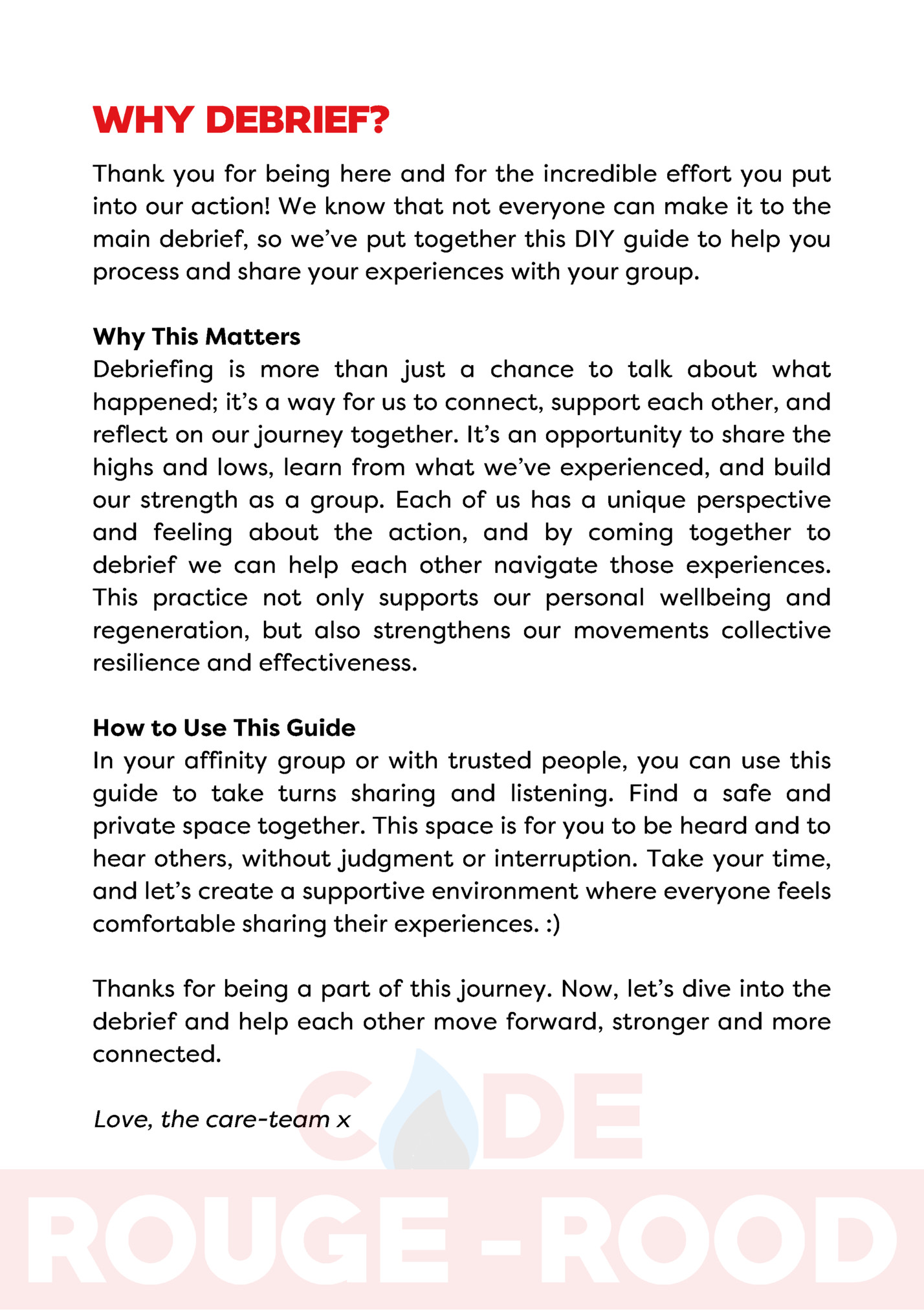 WHY DEBRIEF?