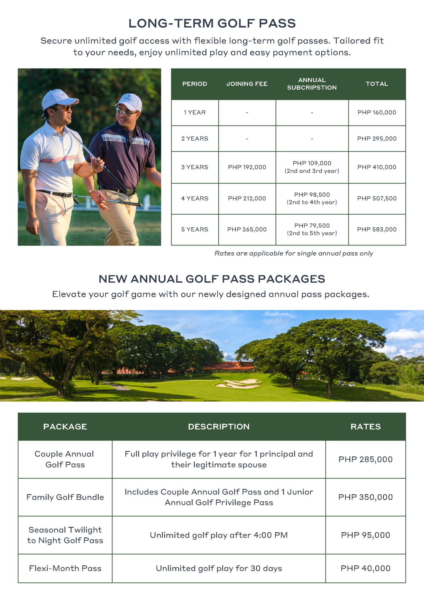 LONG-TERM GOLF PASS
