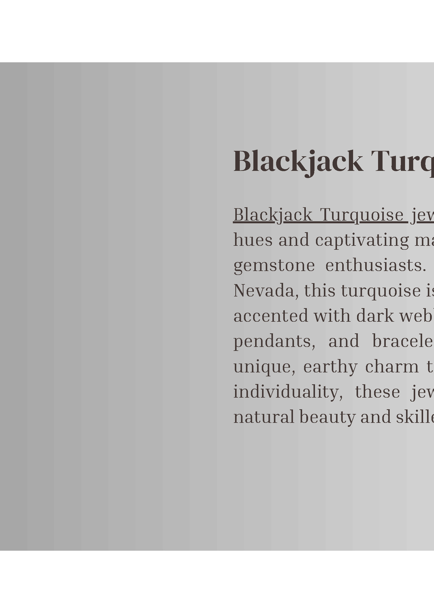 Blackjack Turquoise Jewelry