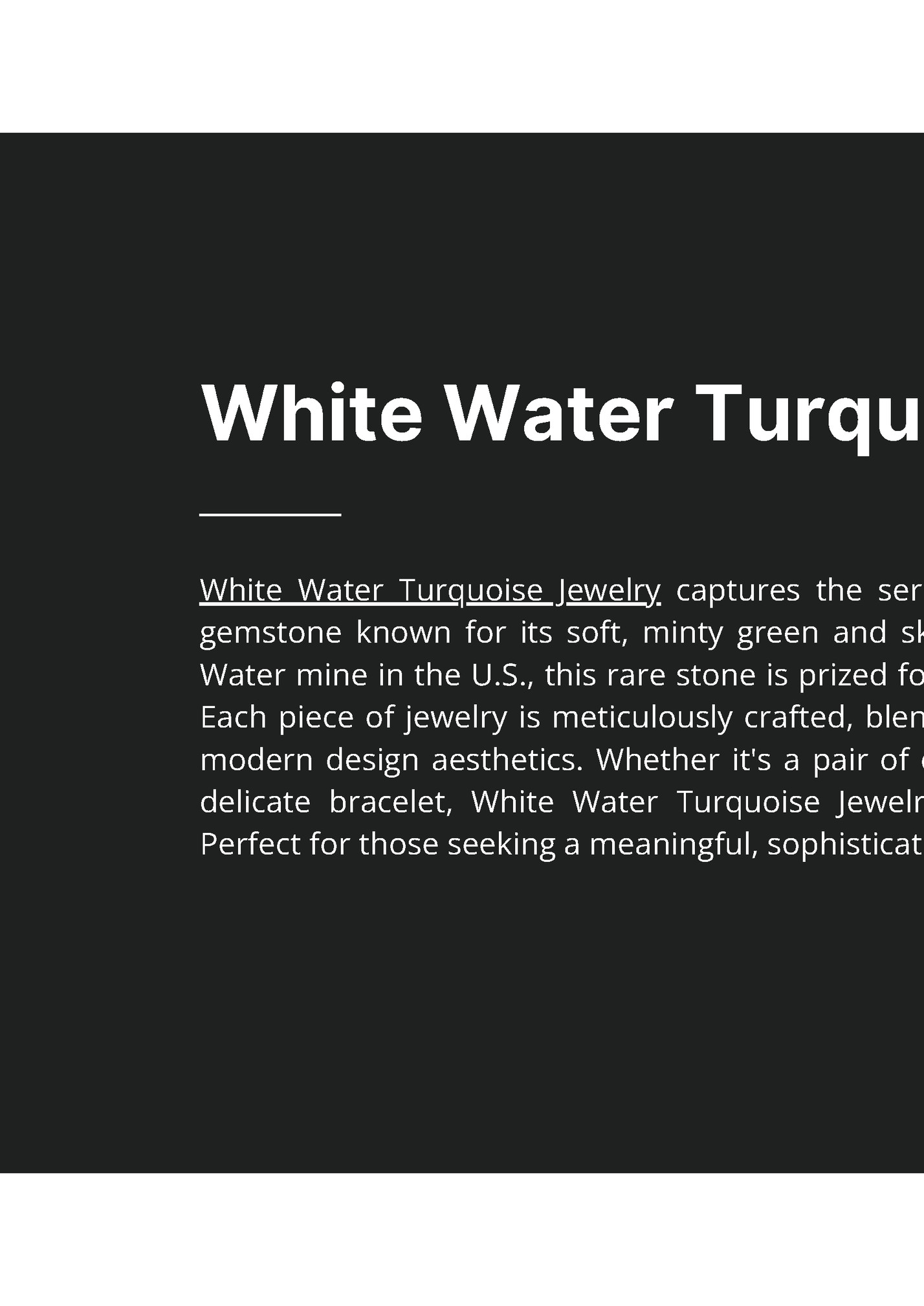 White Water Turquoise Jewelry
