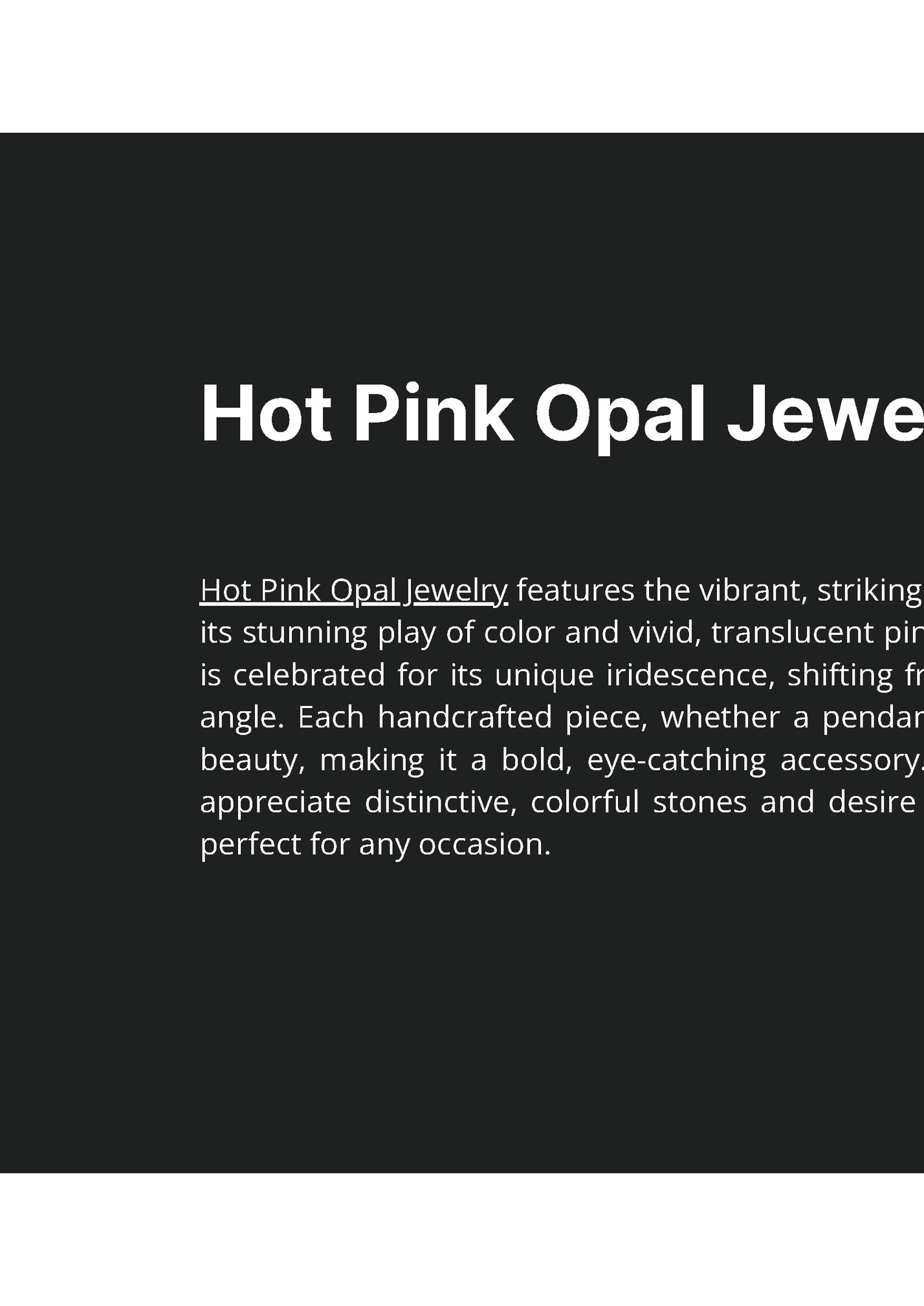 Hot Pink Opal Jewelry