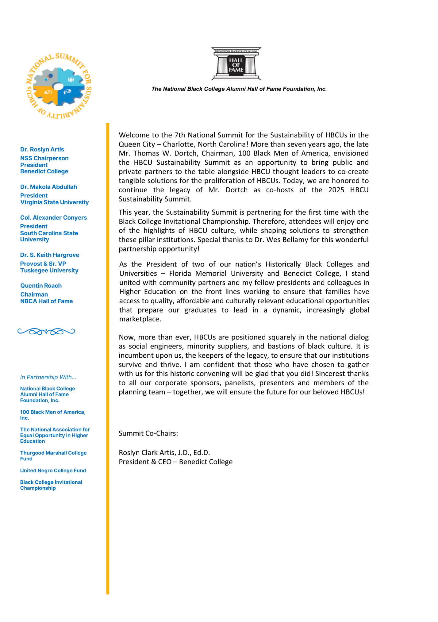 The National Black College Alumni Hall of Fame Foundation, Inc.