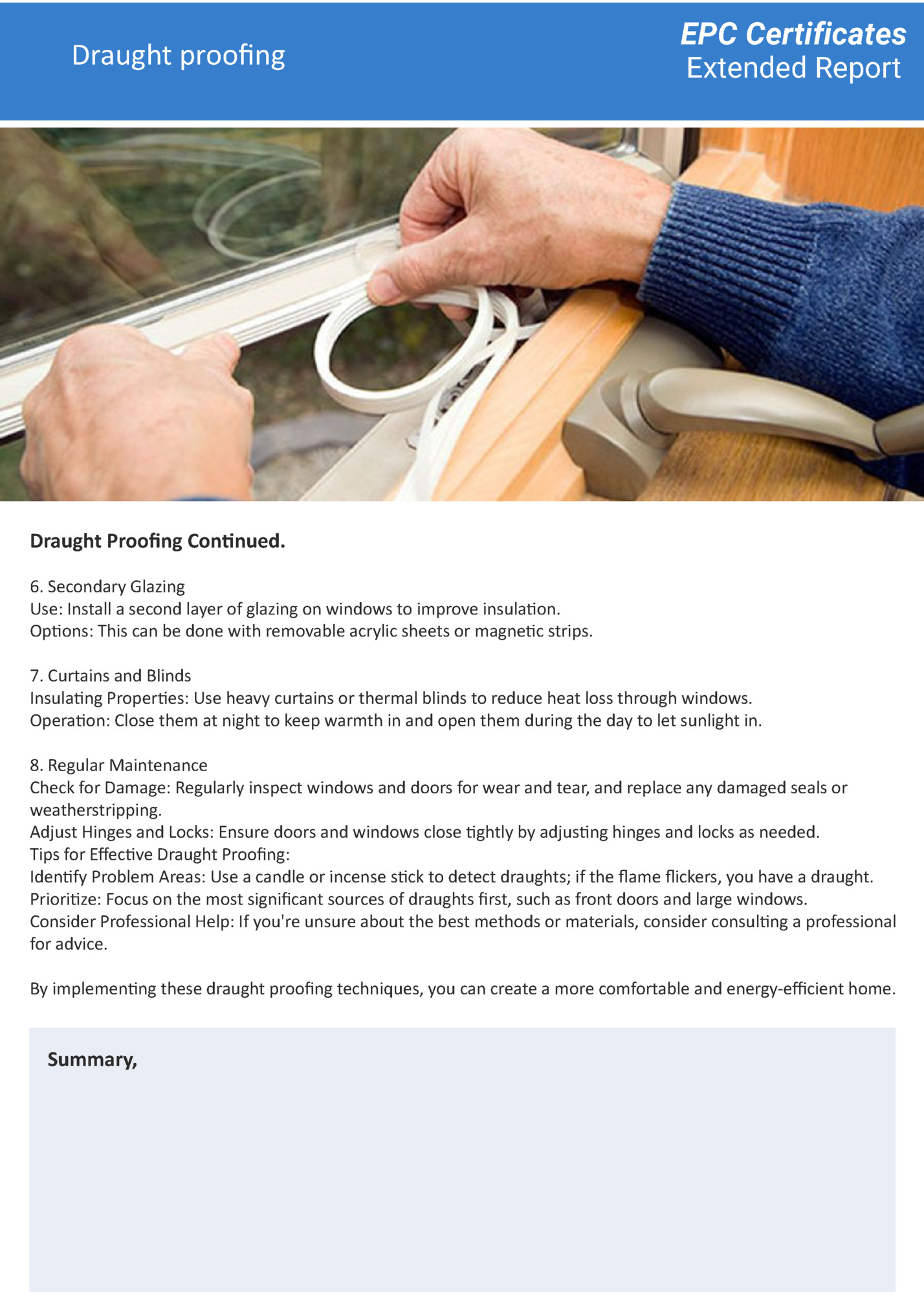 Draught prooﬁng