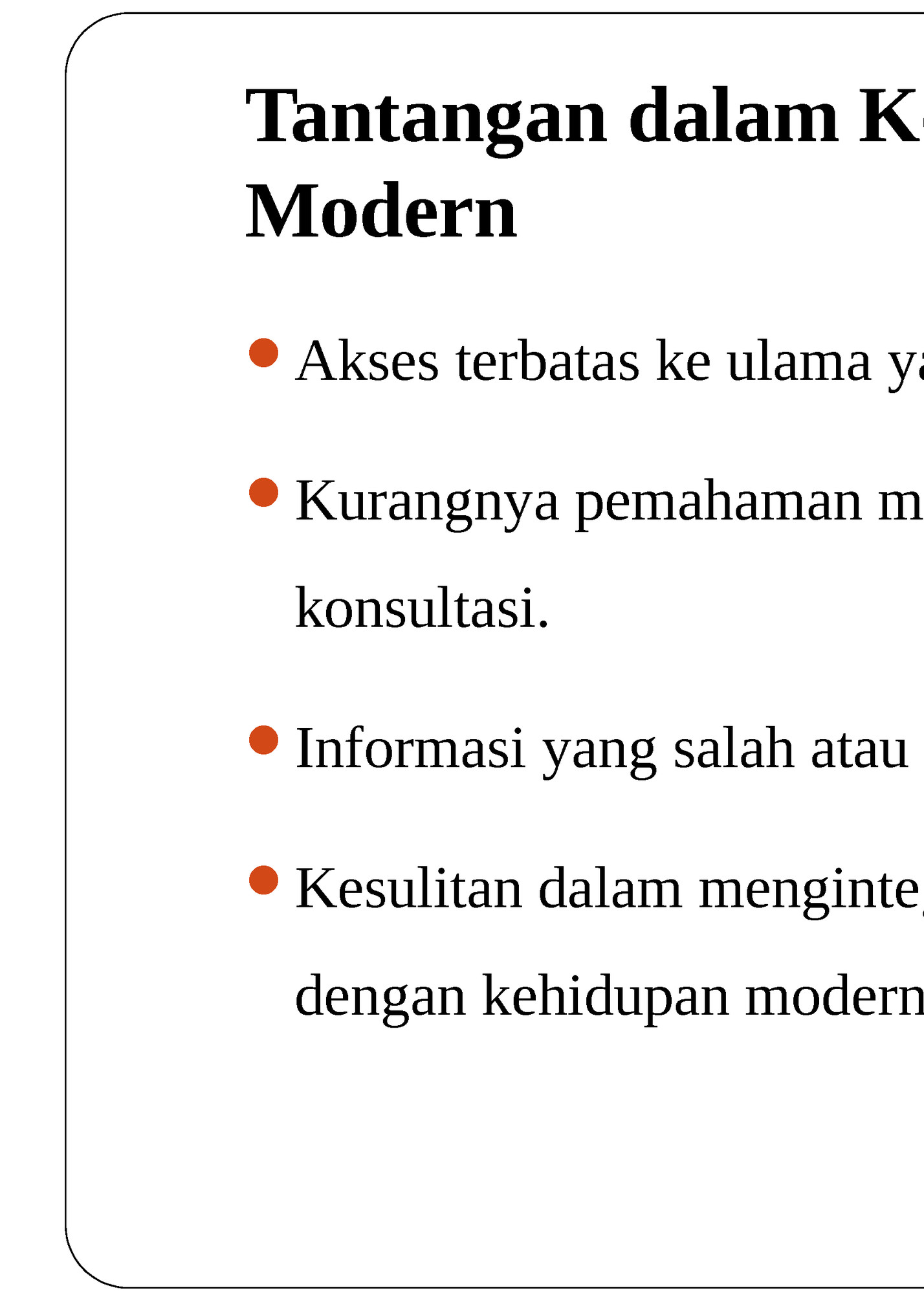 Tantangan dalam Konsultasi Ruhani