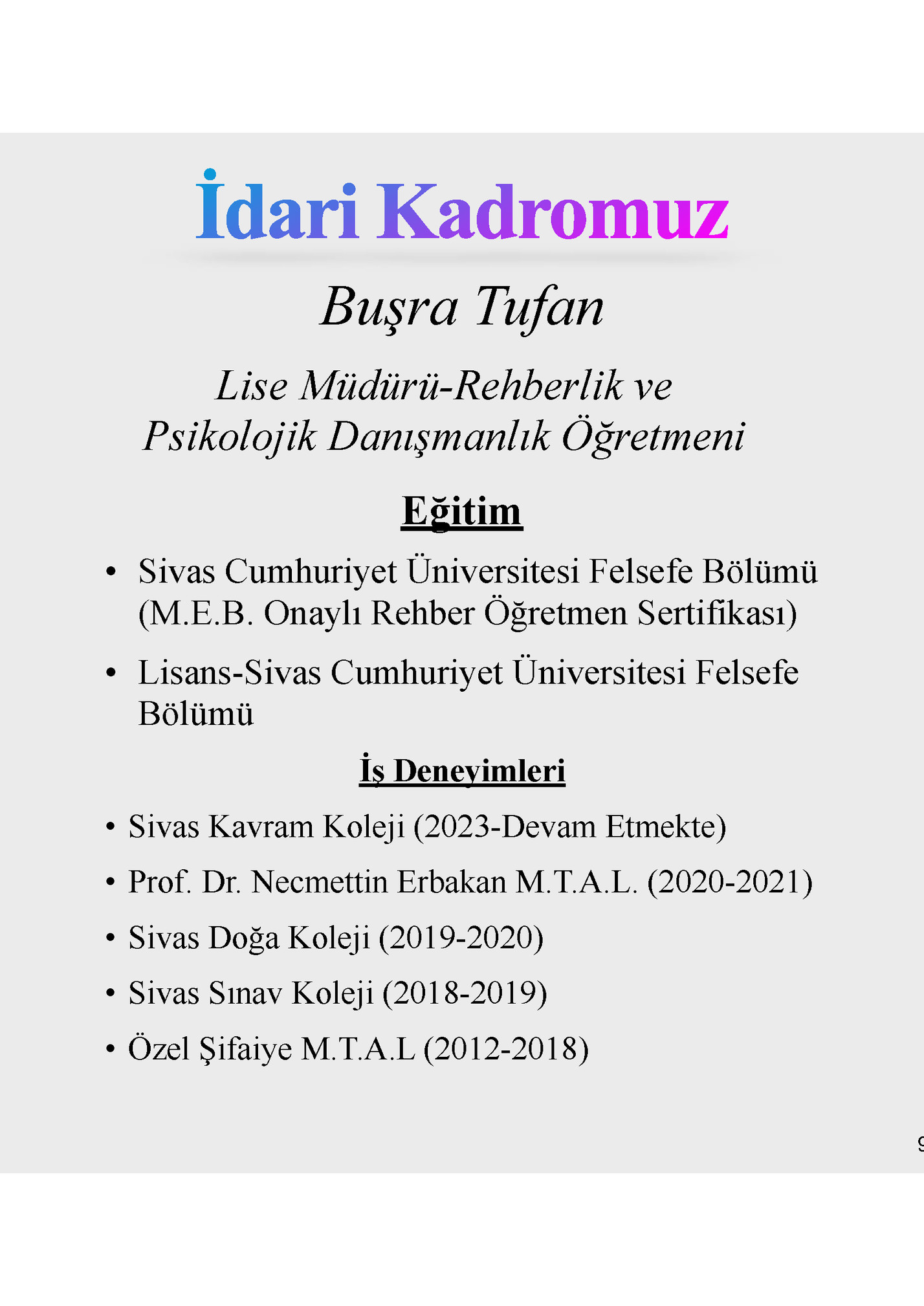 İdari Kadromuz